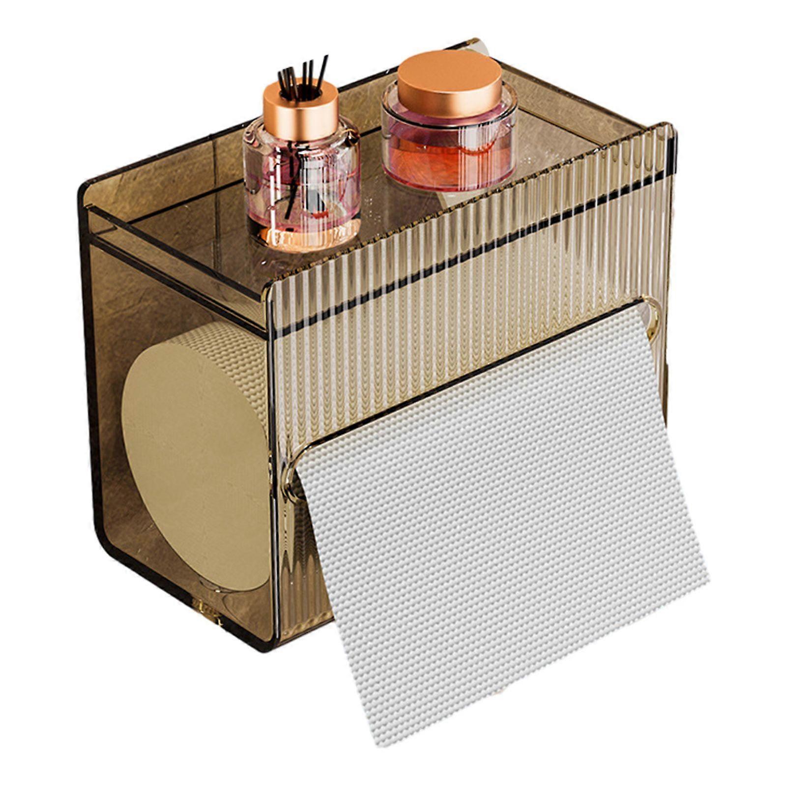 Household Transparent Toilet Paper Box Multi-Purpose Practical Roll Paper Holder for Bathroom