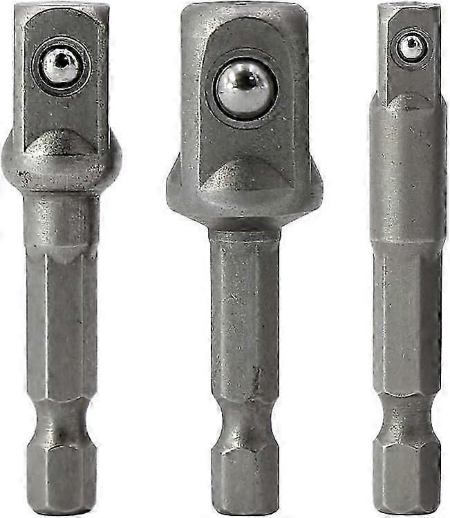 3 Piece Hex Nut Adapter Plug Screwdriver Adapter Socket Socket Nut Socket 1/4",/1/2",/3/8"