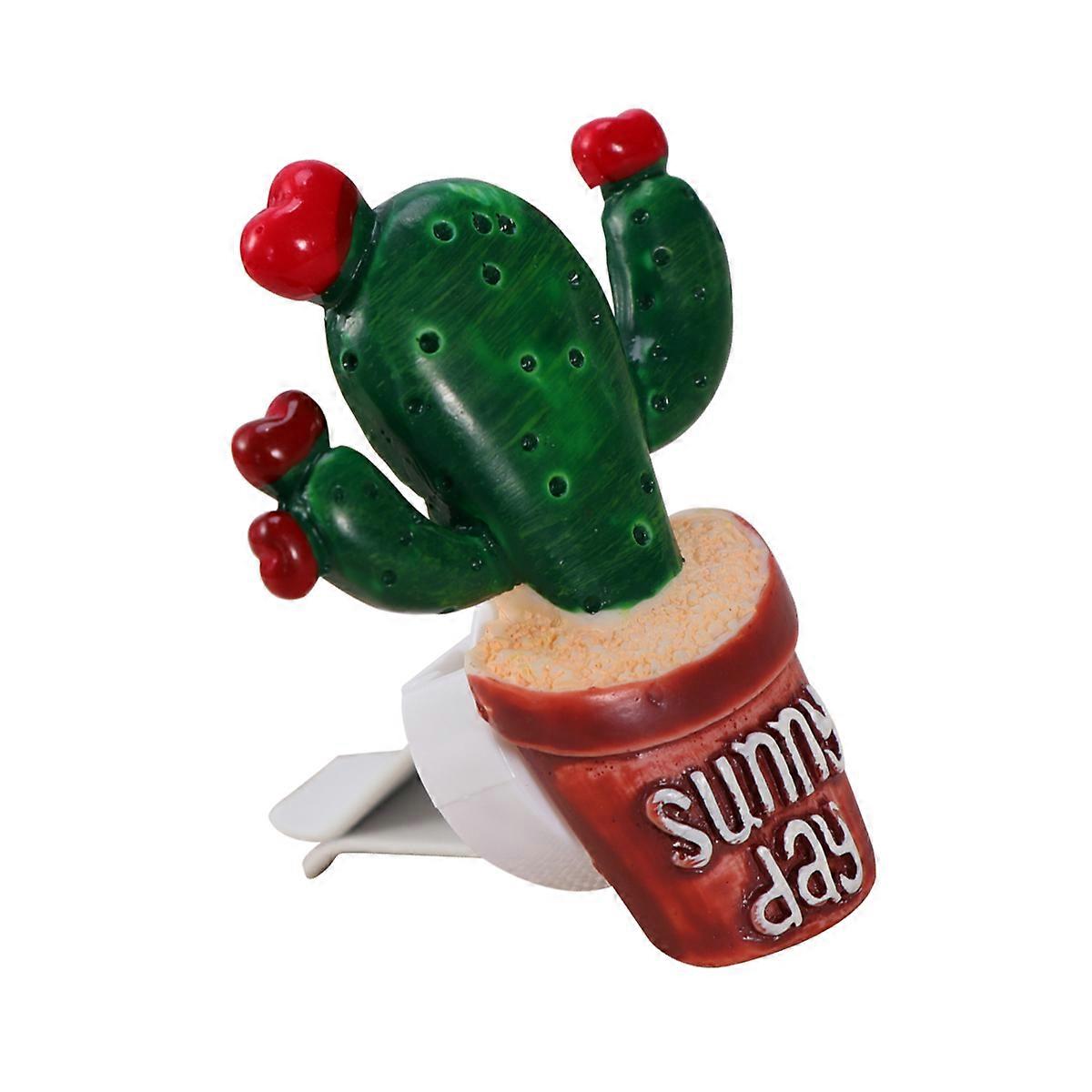 Car Perfume Clip Cactus Solid Balm Fragrance Car Air Conditioning Vent Perfume Clip Car Use 5.50X3.00X2.00CM 1Pcs