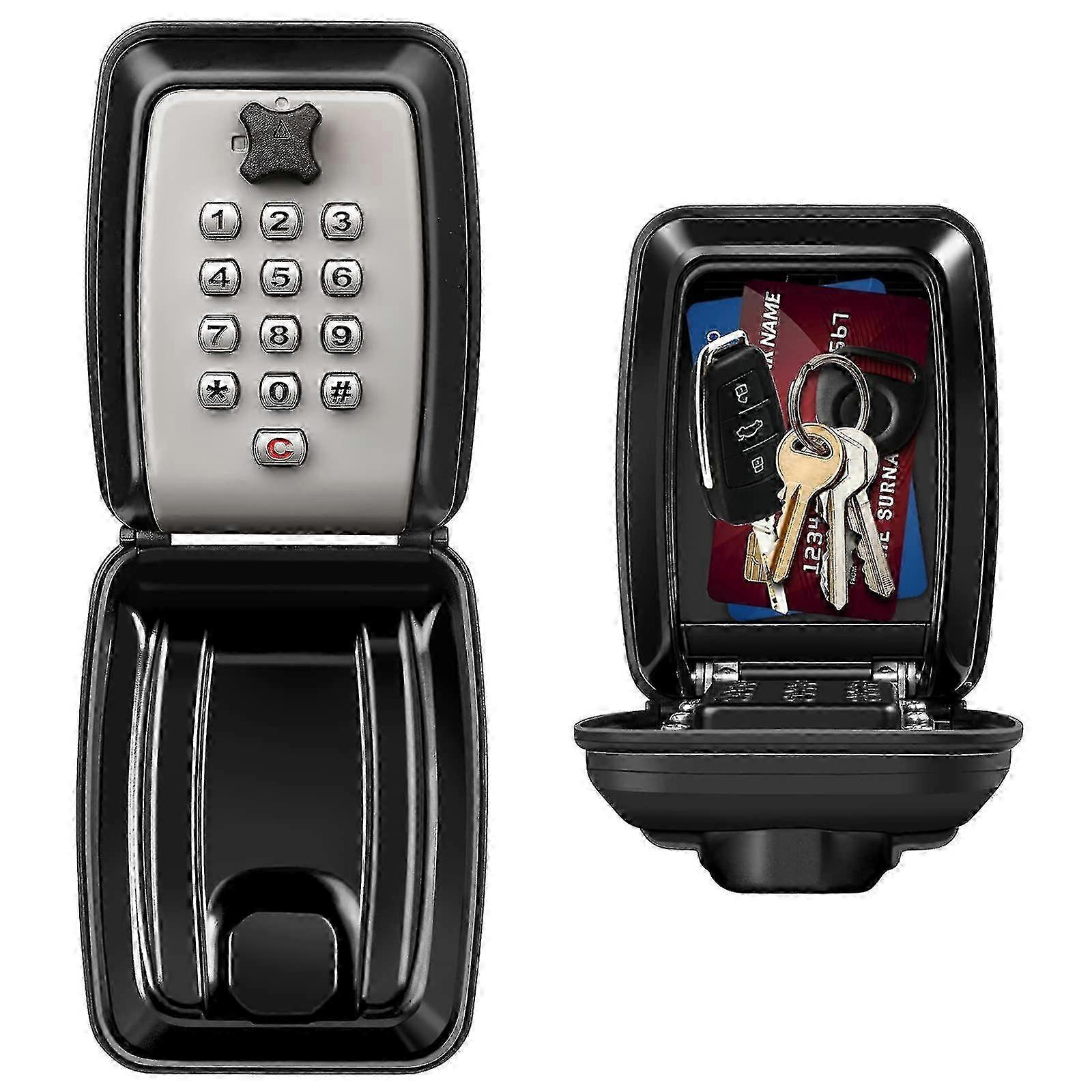 Wall Mounted Key Safe, Large Key Lock Box with Resettable 12-Digit Combination for High Security