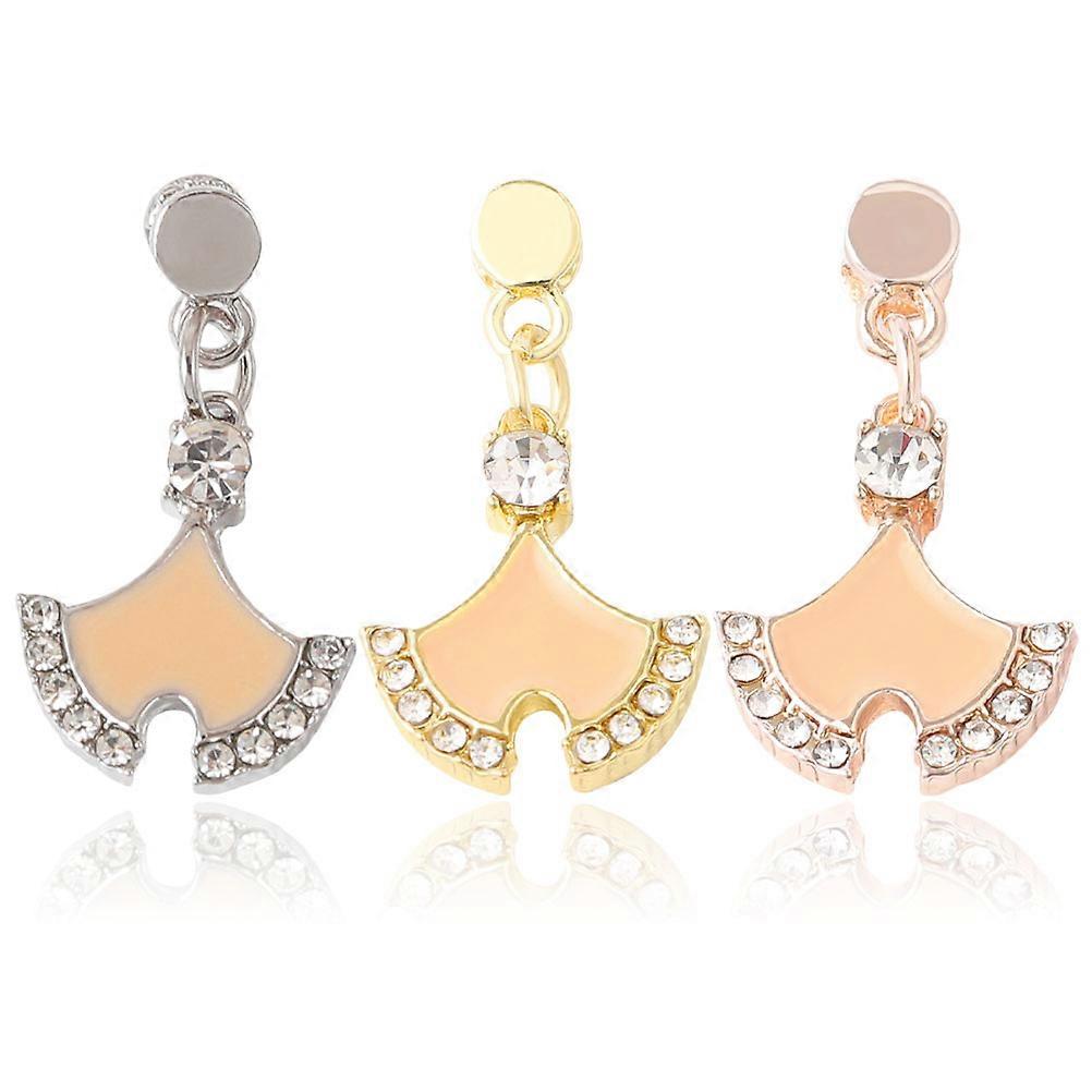 Delicate Watch Decor Alloy Ginkgo Leaf Shape Luxurious Accessory For Silicone Watch Band Special Occasions 3Pcs
