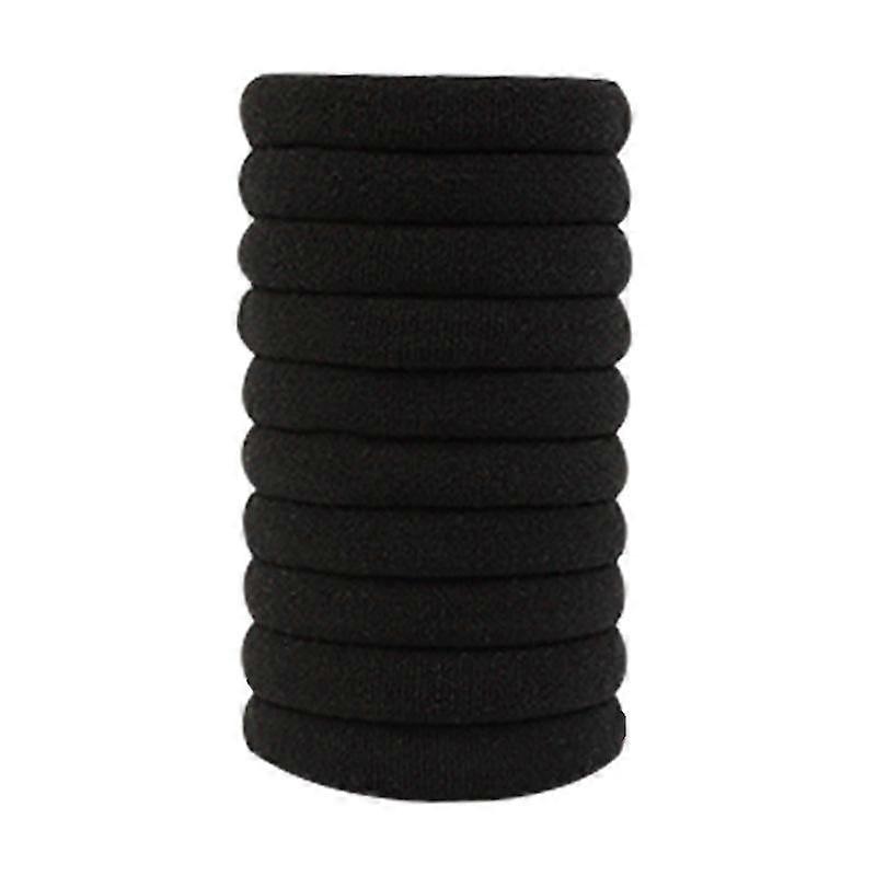 10Pcs μαύρες γυναίκες ελαστικές ζώνες τρίχας υφάσματος για τις γυναίκες κορίτσια Hairband λαστιχένια ζώνη Δεσμοί μαλλιών Ponytail κάτοχος Scrunchies αξεσουάρ