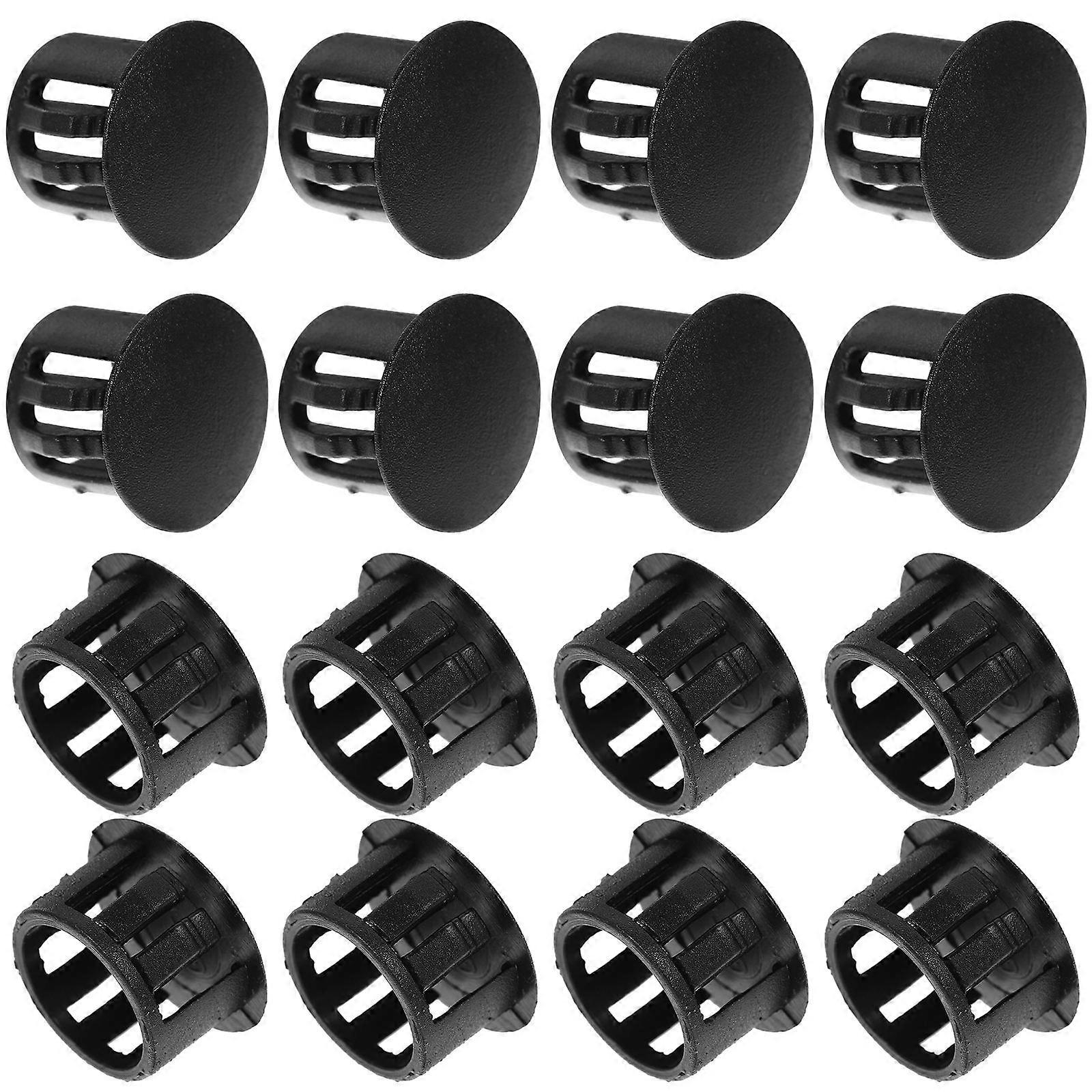 Huldæksler Sorte plastikhulpropper til boligforbedring 100 stk.