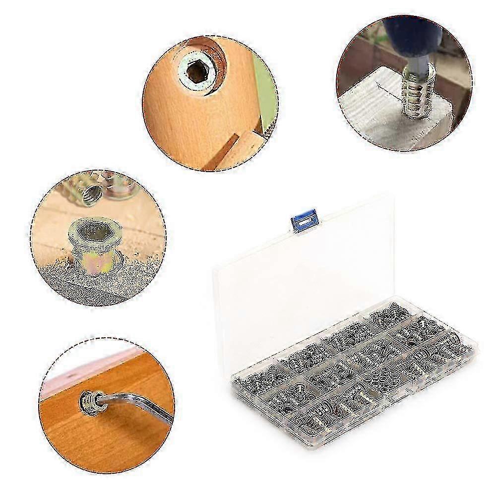 Wood Thread Insert, 165pcs Zinc Alloy Threaded Nuts Hexagonal Threaded Insert Hex Socket Nuts M4/5/6/8 External Thread 2025