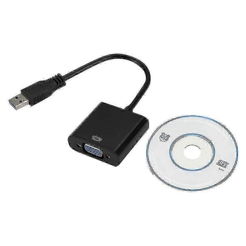 Usb 3.0 To Vga Converter Hd Video Adapter External Video Black
