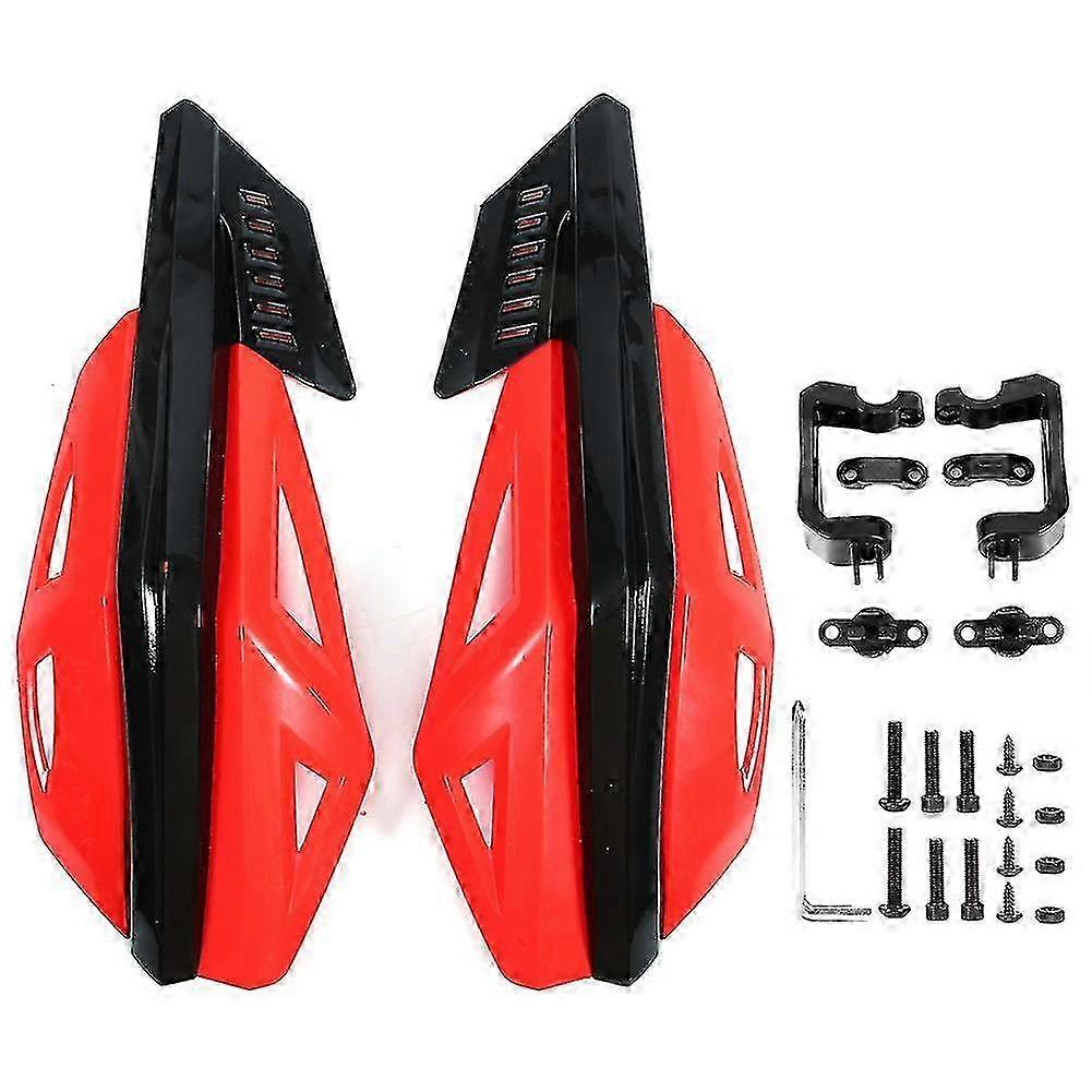Motorcycle Hand Guard 7/8in 22mm ABS Fall Resistant Protector Universal for Various Bikes and Scooters Red