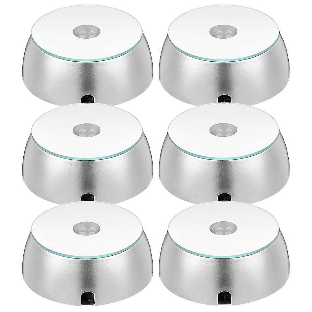 Crystal Display Base Led Light Base For Acrylic Items Round Shape 6Pcs