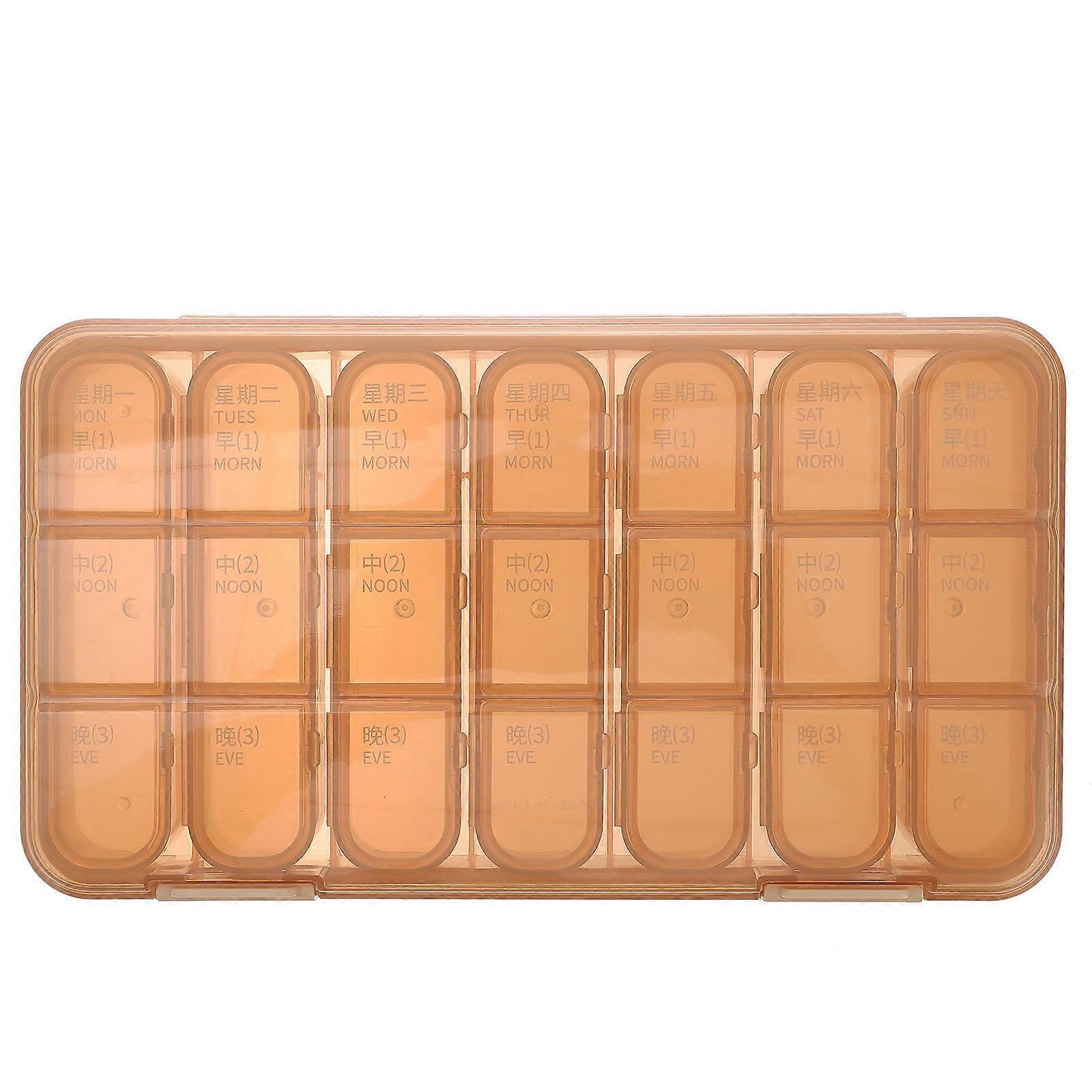 Small Travel Pill Case Food Grade Plastic Rectangular Compact Design For Elderly 1Pack