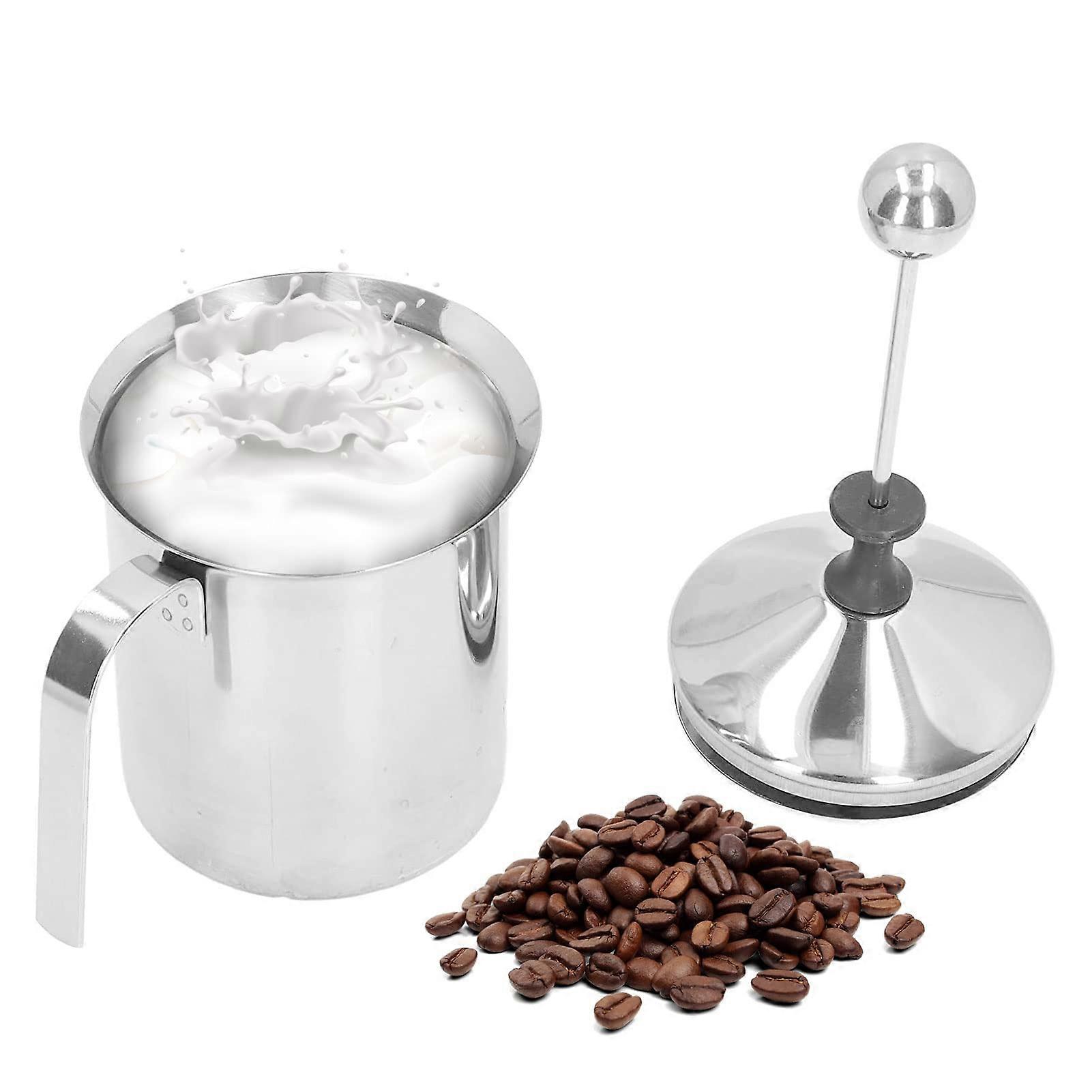 Milk Frother Jug 800ml Stainless Steel Manual Frother Double Layer Cup for Latte Art and Milk Foam