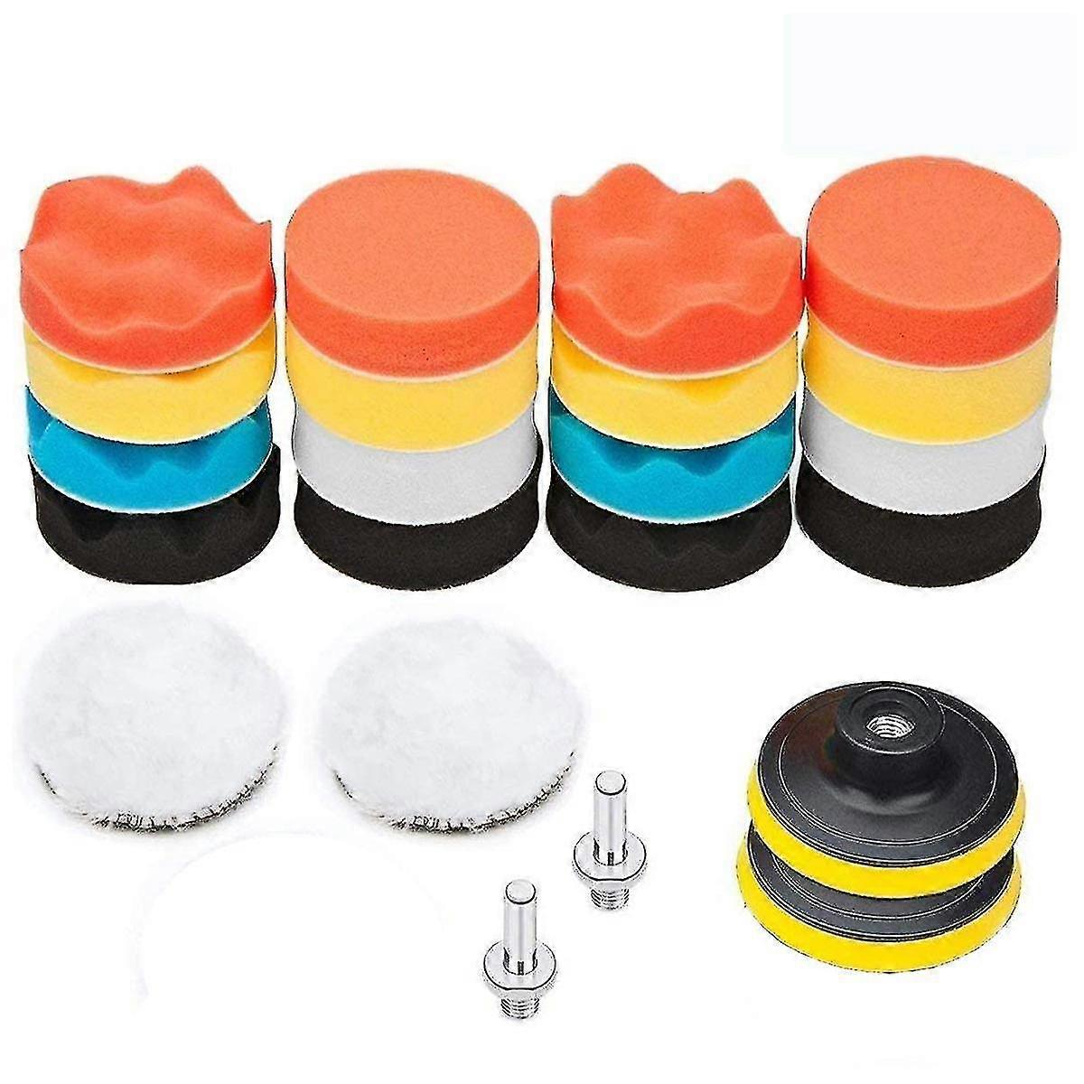 22 Pcs Car Polishing Sponge Set with Adapter Kit for 3-Inch Buffing