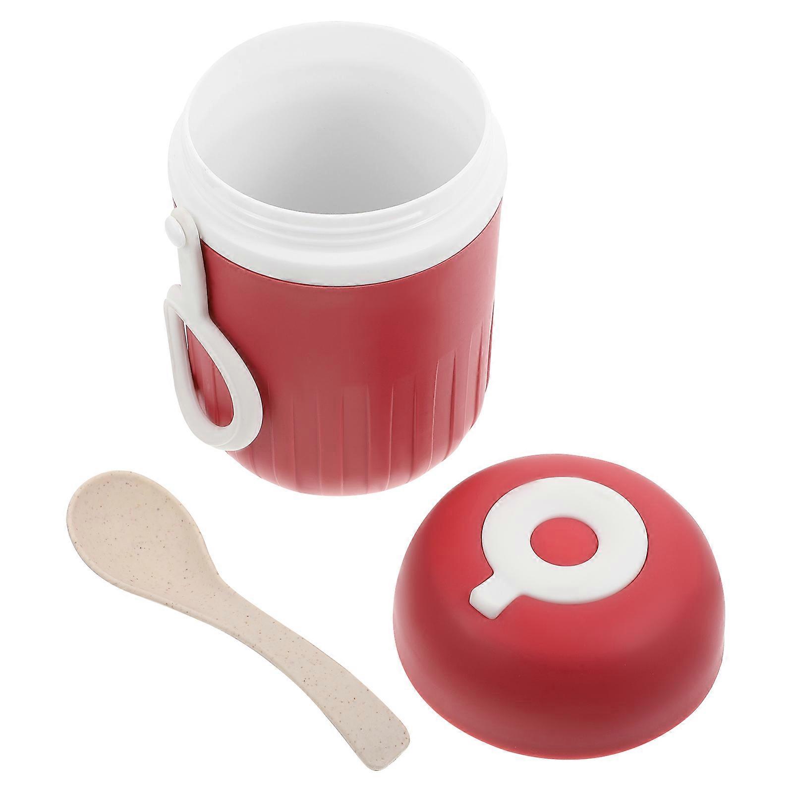 Cereal Bowl with Lid Microwave Bowl Students 14X9X9CM 450ml Portable 1Set