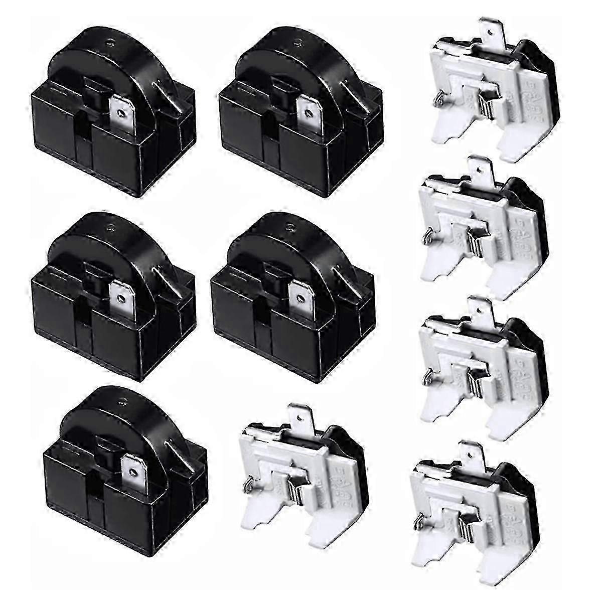 Refrigerator Compressor Relay and Overload Kit 5 Sets,QP2-4R7 4.7 Ohm 1 Pin PTC Start Relays and 6750C-0005P Protectors
