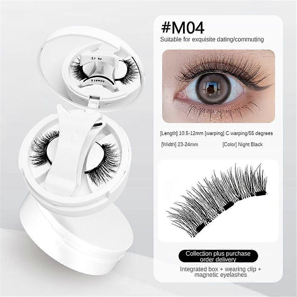 Eye Lashes Magnetic Eyelash Kit No Glue Need Eyelashes with Applicator Natural Soft Thick Glue-free False Eyelashes