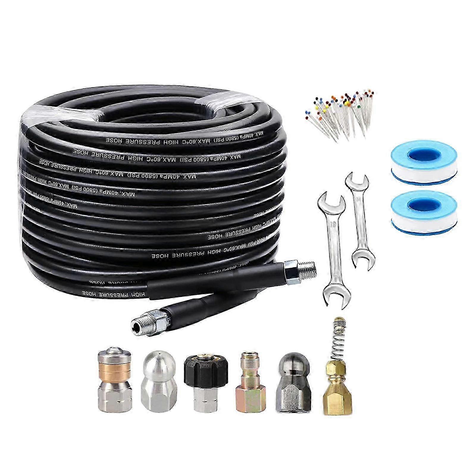 High Pressure Washer Sewer Jetter Kit with Quick Connector for Use with Various Pressure Washer Brands
