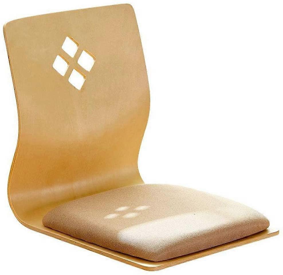Cotton Linen Fabric Floor Chair with Wood Backrest Stackable Ref: 3703