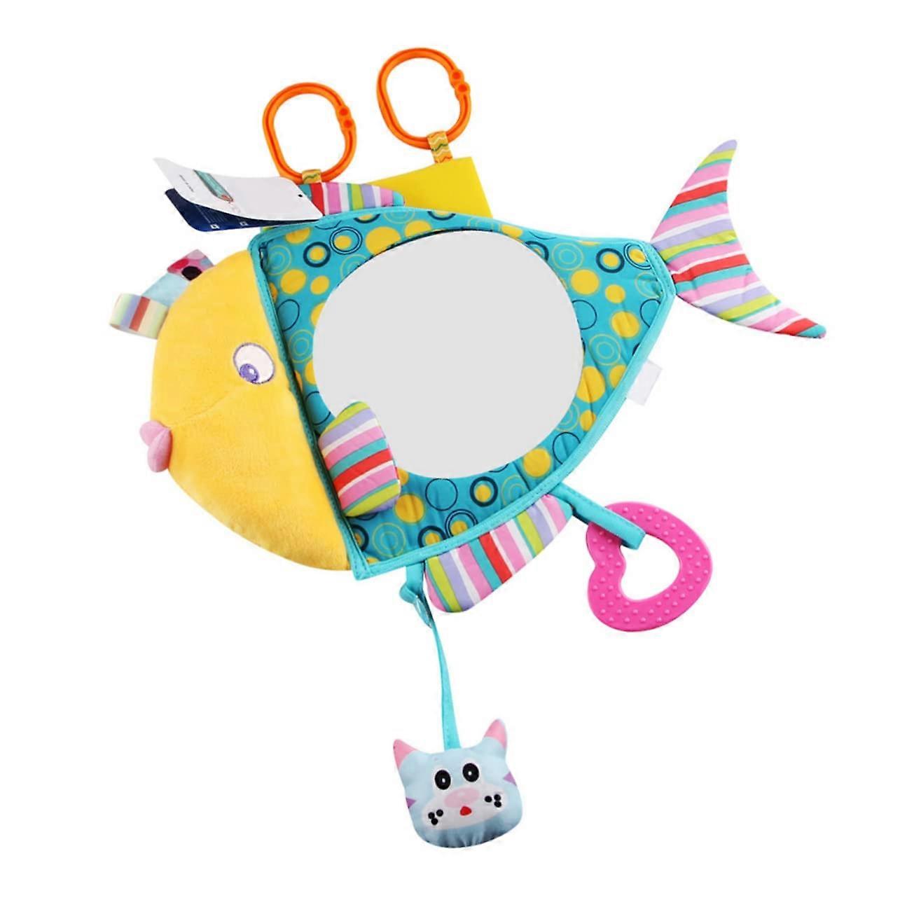 Fish Soft Toy Plush Mirror for Babies and Toddlers, Cooling Play Pillow, Sensory Development Gift for Newborns