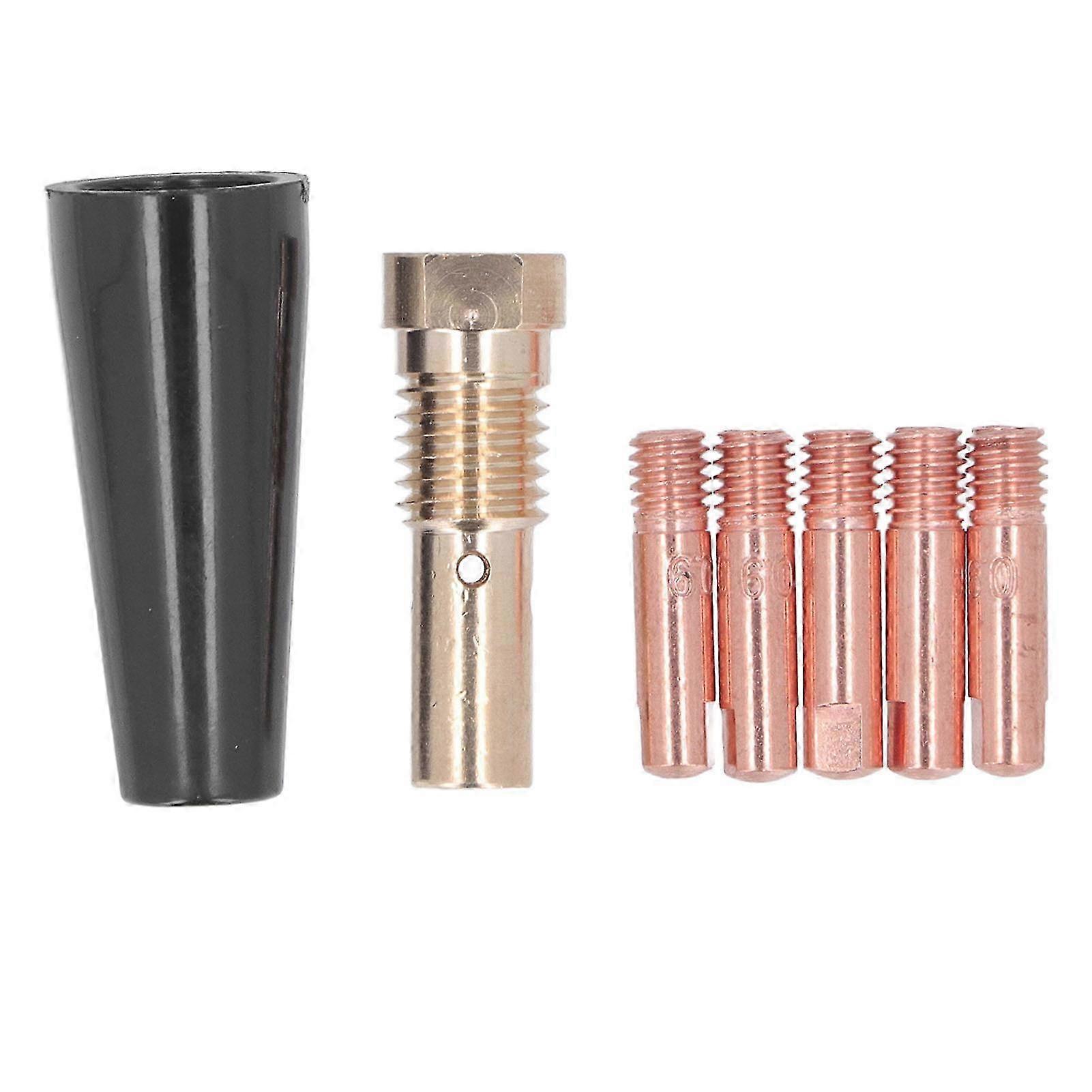 7 Pcs Set Plasma Torch Copper Contact Tip Nozzle Gas Diffuser Welding Torch Accessories for Compatible Brands