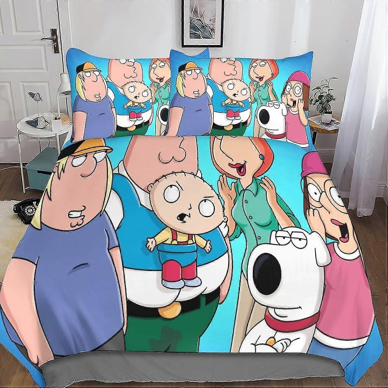 Conjunto de capa de edredom de 3 peças com personagens de anime 3D para crianças e adolescentes, capa de colcha de microfibra com fecho de zíper