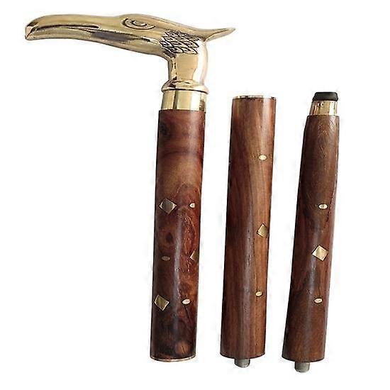 91.44 cm Wooden Walking Stick with Brass Handle and Eagle Design