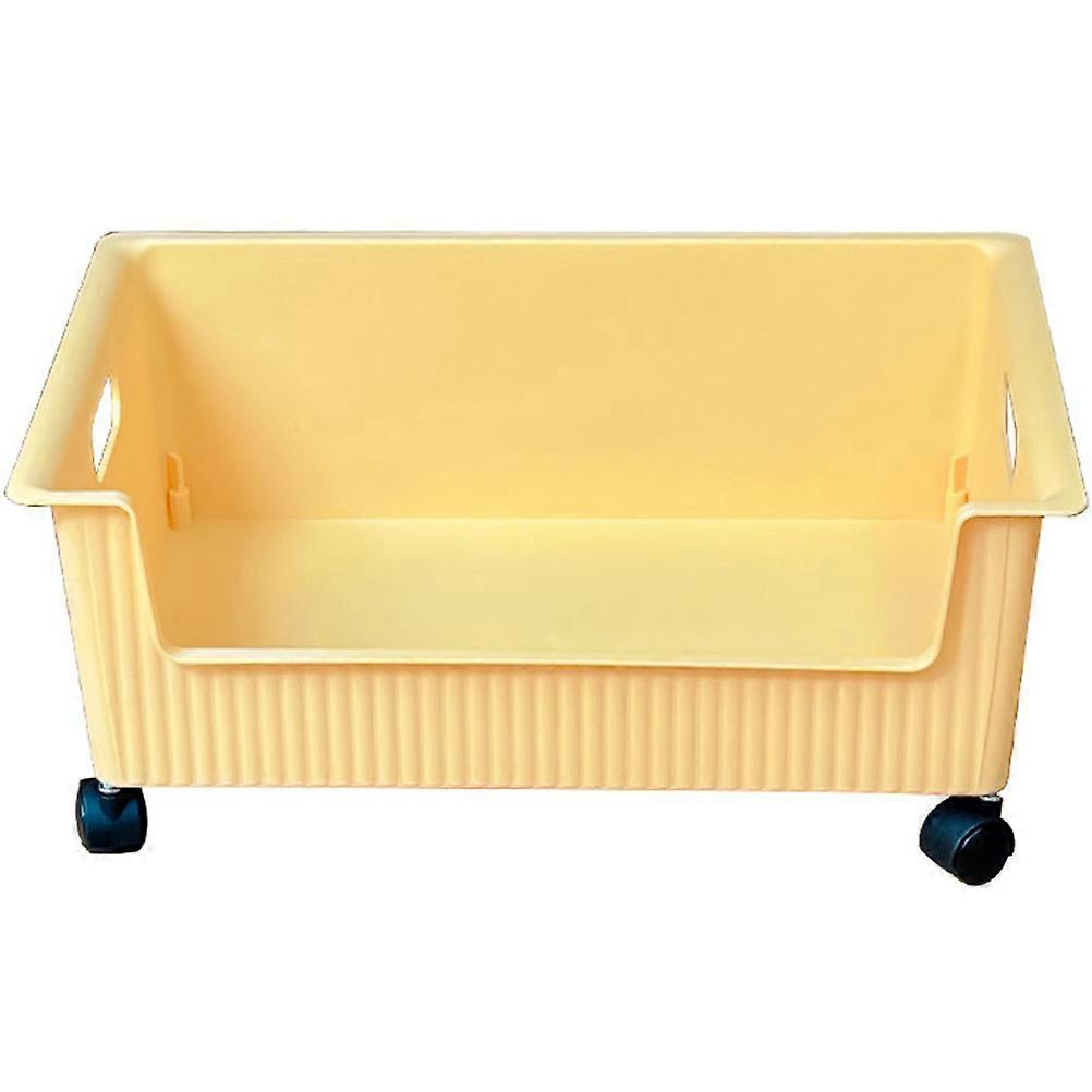 Plastic Storage Box with Wheels – Multi Purpose Organizer for Bedroom, Classroom & Office Use – Case with Handle for Books, Backpacks and More