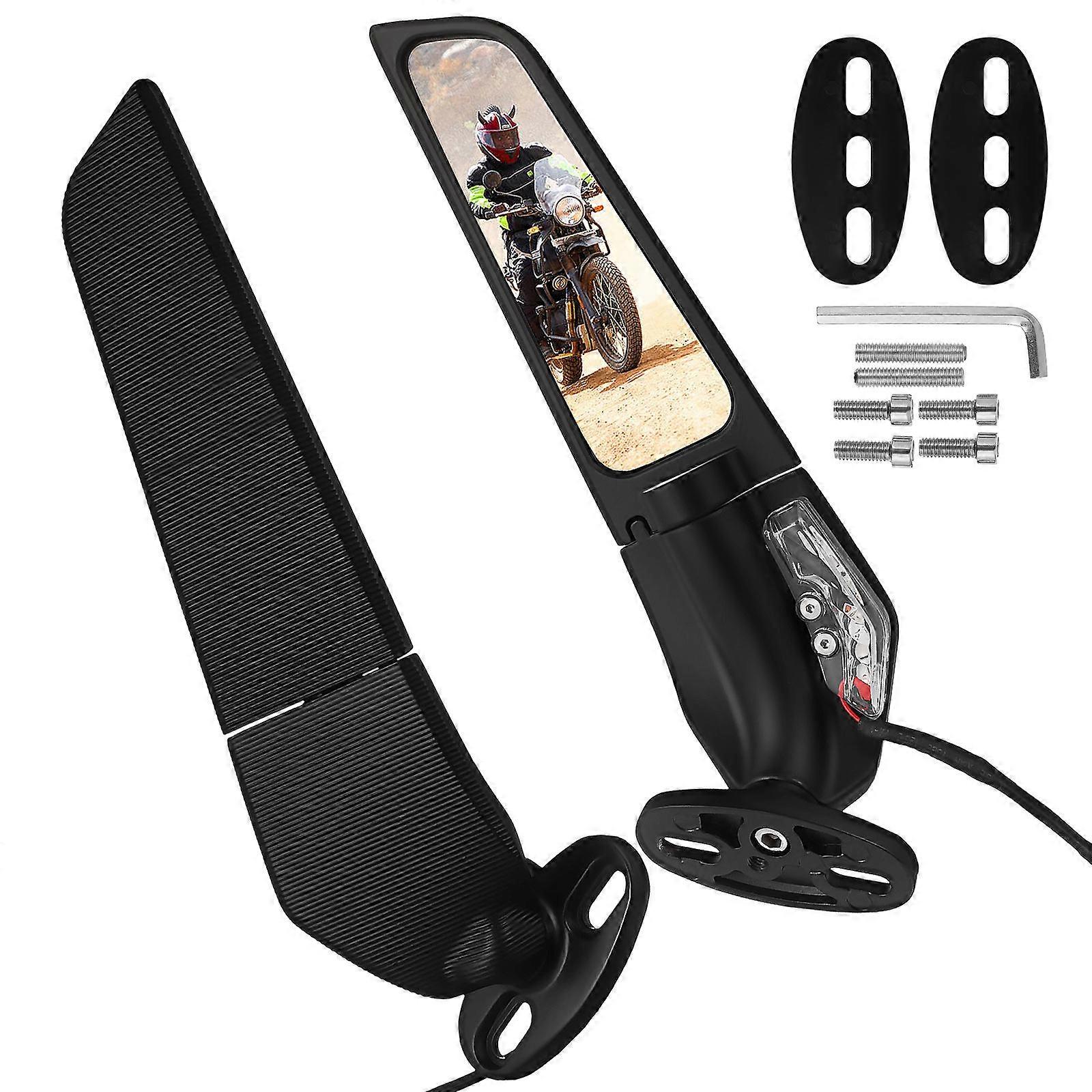 Sturdy Motorcycle Rearview Mirror with Turn Signals – Enhanced Visibility, Easy Installation, Universal Fit for Various Models