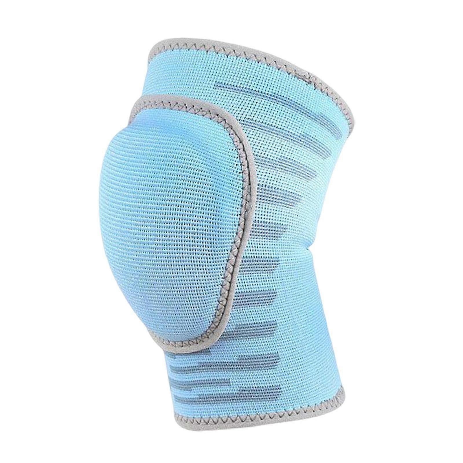 Youth Knee Pads Anti-Collision Thick Foam Elastic Soft Breathable Non-Slip Support for Running Tennis Climbing Dancing Blue