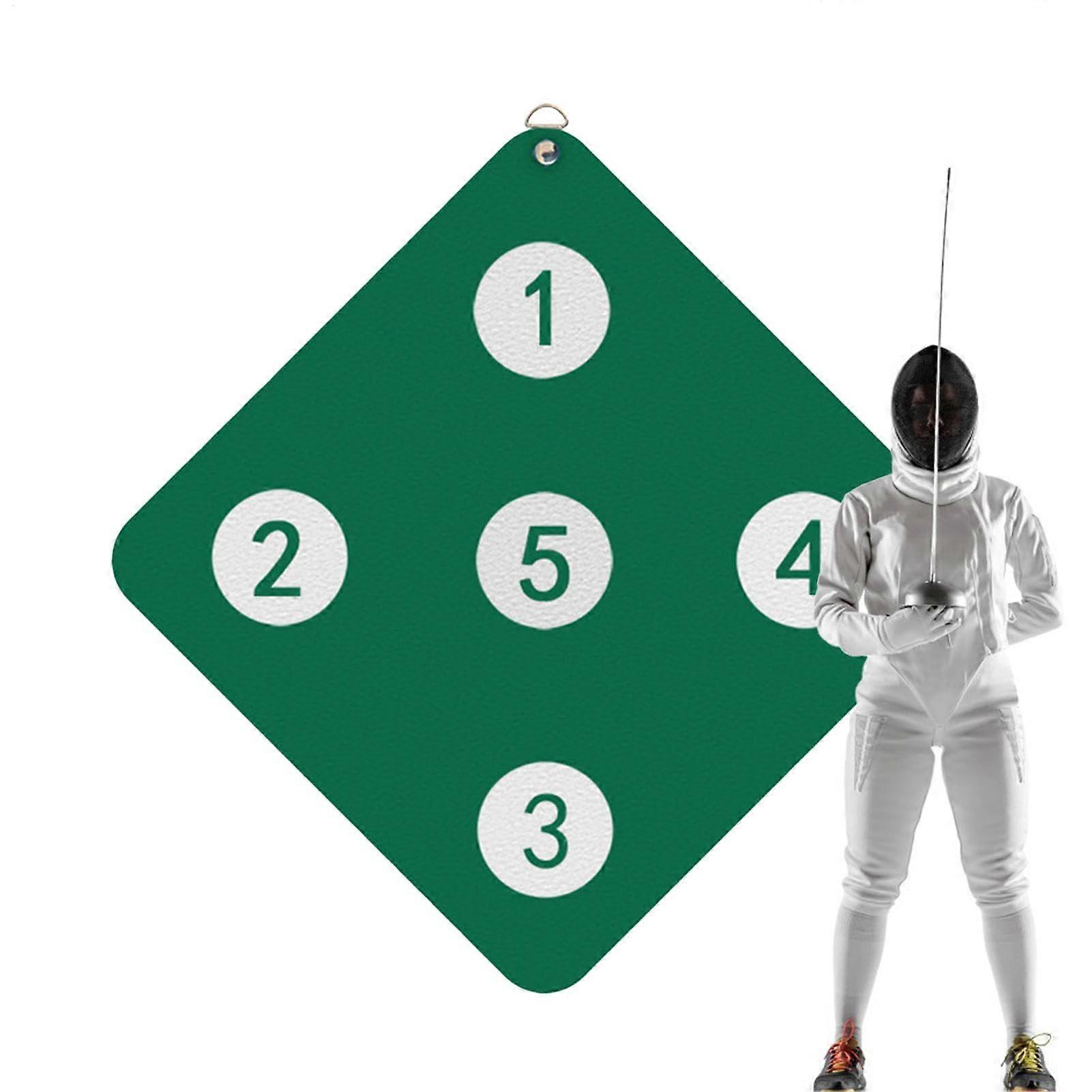 Fencing Target Practice Wall-Mounted Training Target for Kids and Adults with Five Bulls-Eyes in Dunkelgrün Color