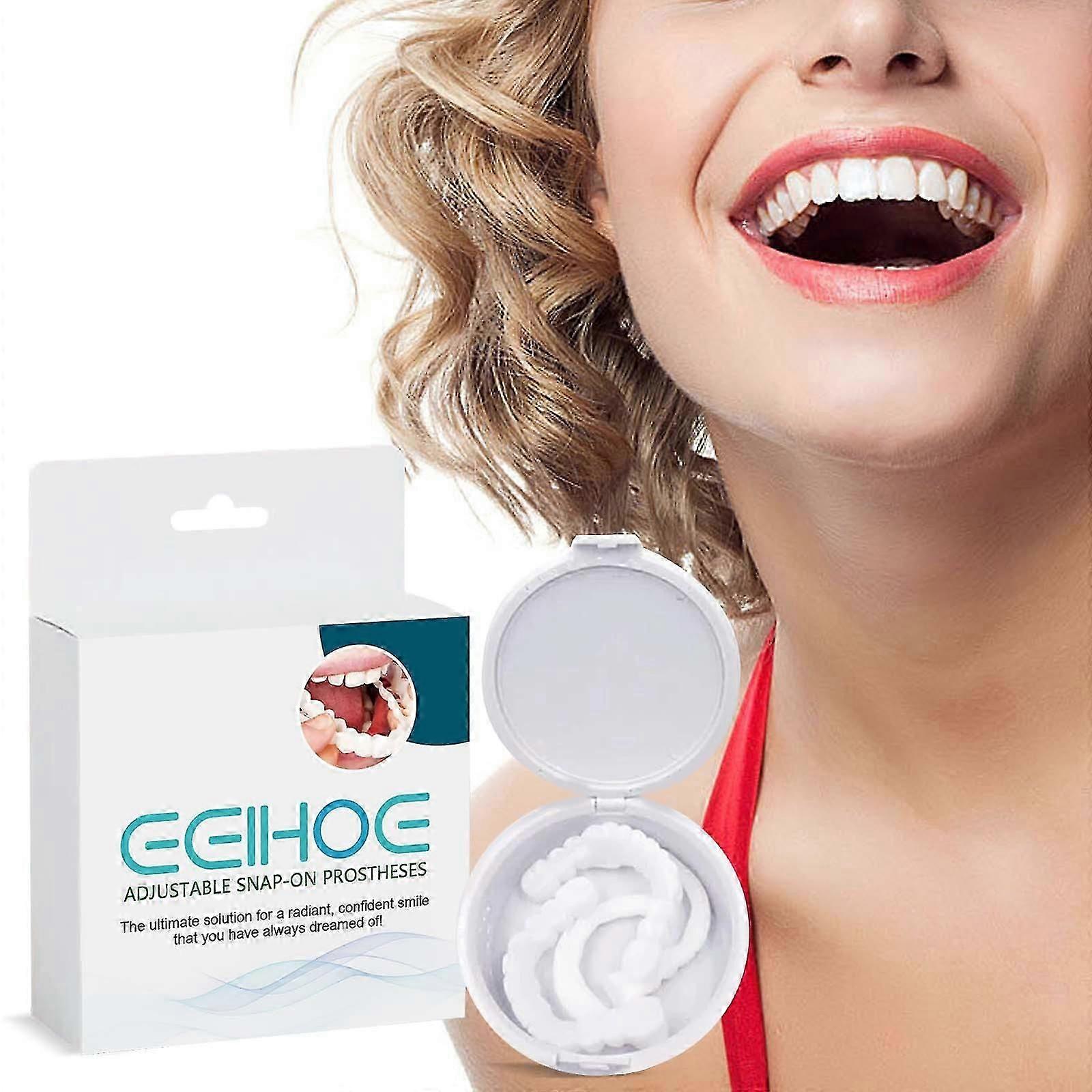 False Teeth Dentures, False Artificial Temporary Teeth Braces, Smile Veneers, Cosmetic Temporary Teeth Dentures, Artificial Veneers Teeth Top and Bott