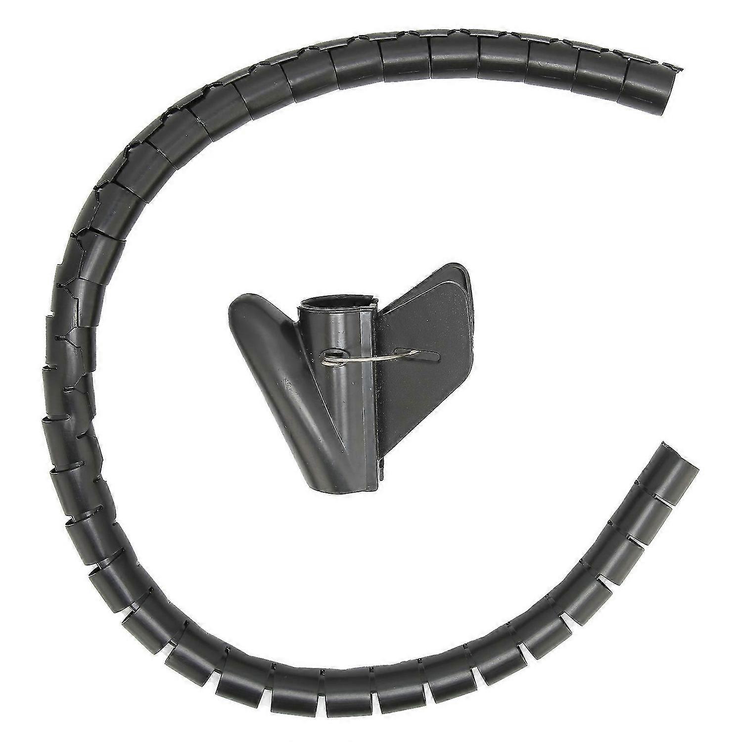 Cable Sleeve Organizer Coiled Wire Management Winding Tube Open Type with Clip 10meter BlackDia22mm
