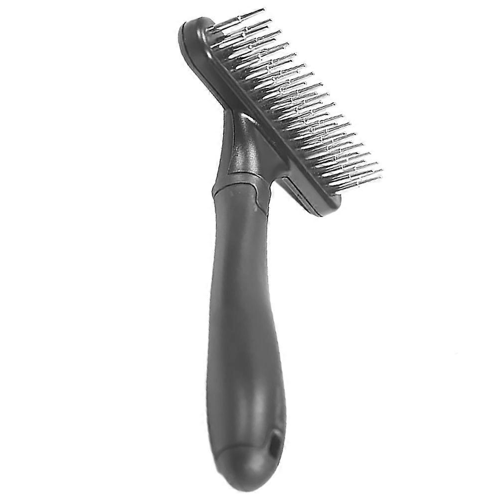 Ergonomic Pet Grooming Rake for Dogs and Cats – Non Slip Handle Dematting Comb for Easy, Comfortable Hair Detangling