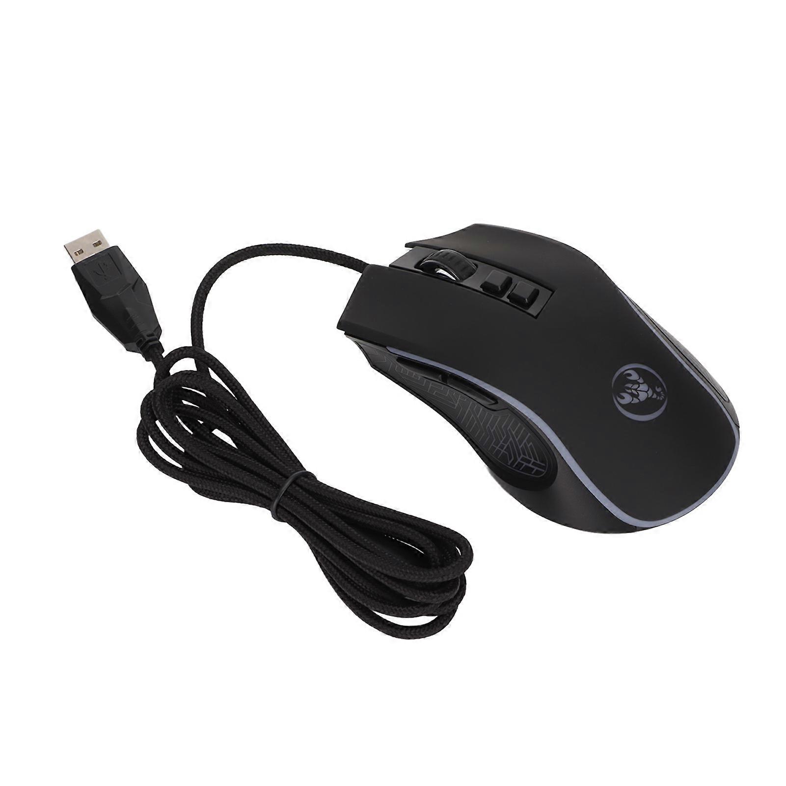 Mechanical Colorful Shine Adjustable 3600dpi RGB Ergonomic Wired Game Mouse for Notebook Computers
