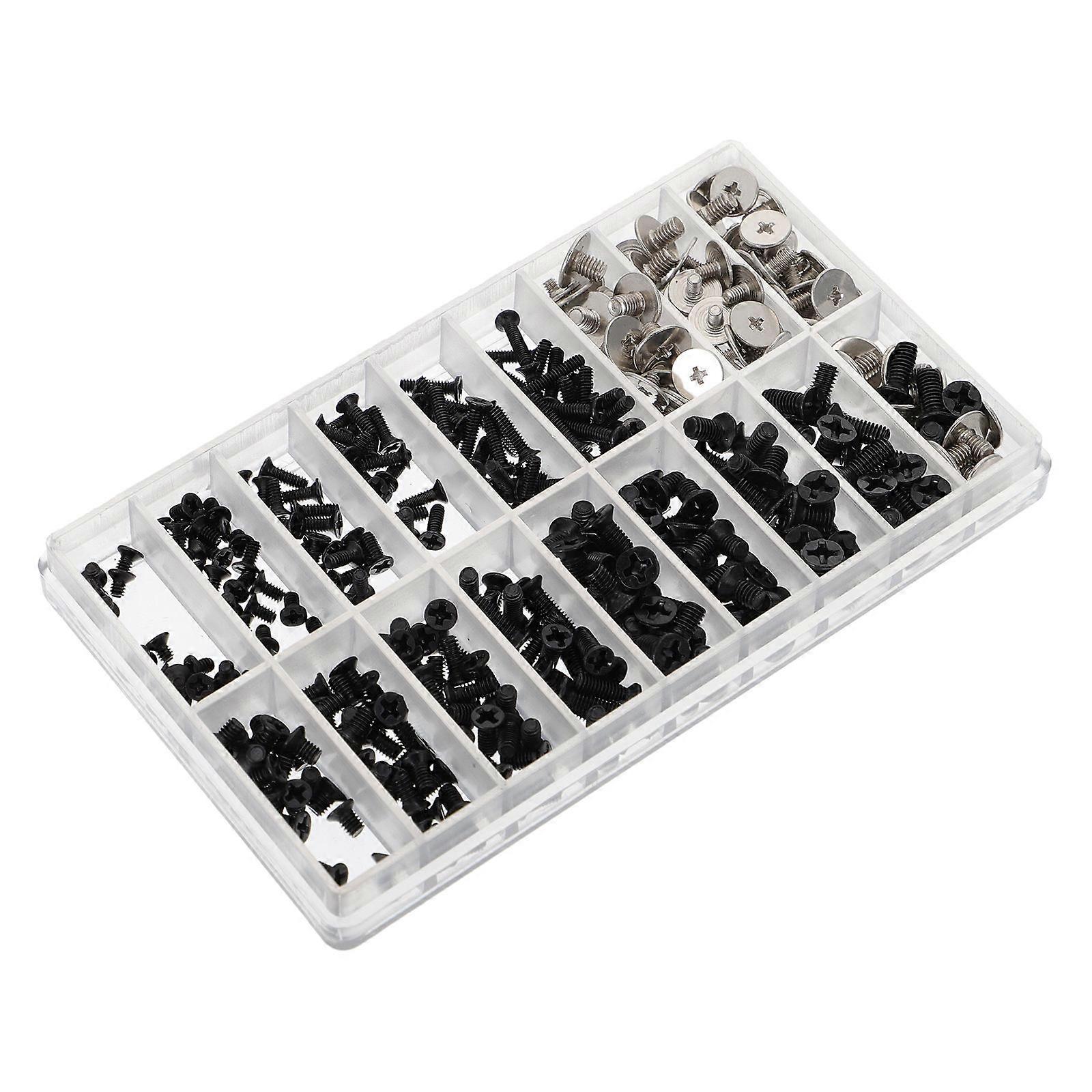 360 Pcs 1 Bag Rust proof Computer Screws Sturdy Compact Small Screws (Black)