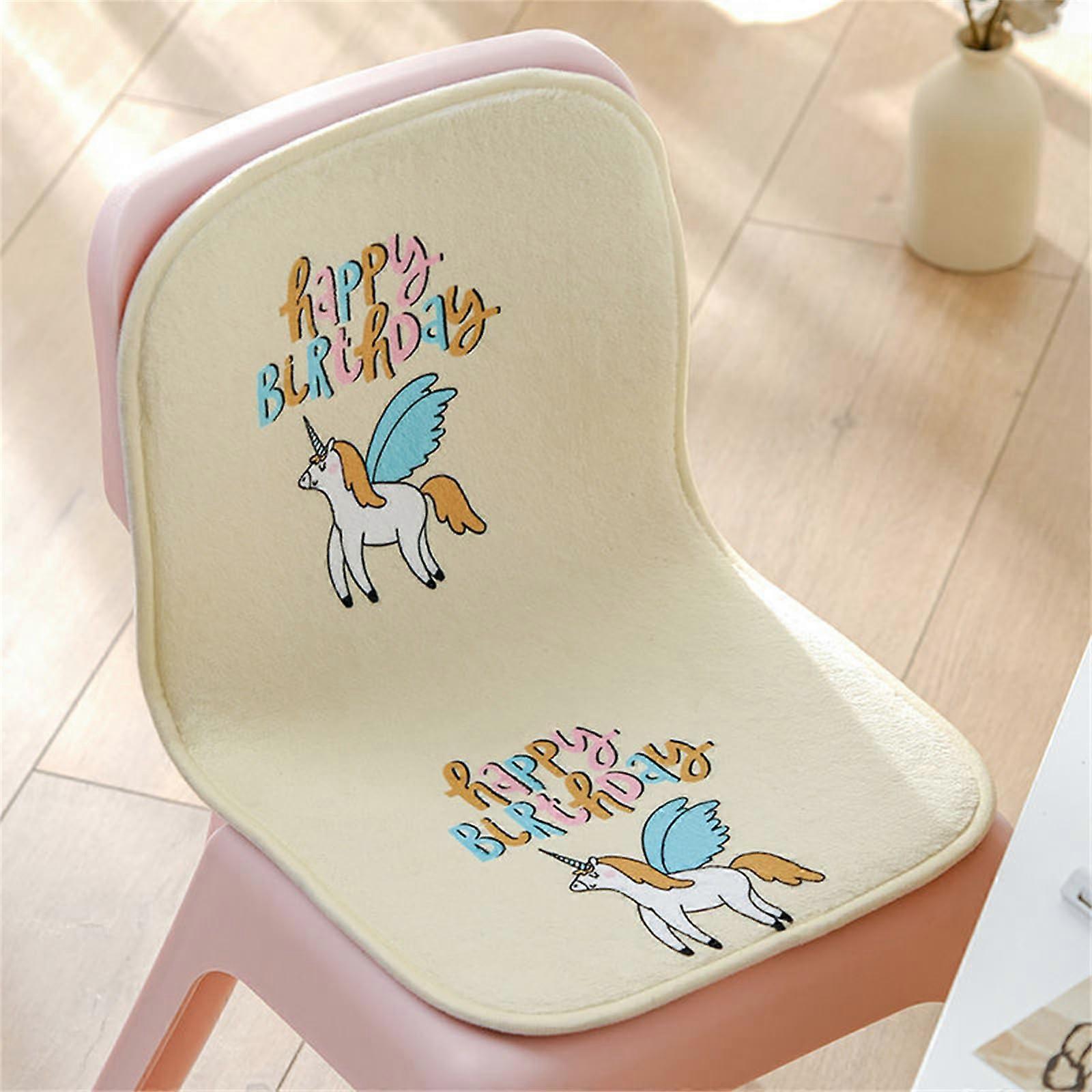 Square Seat Cushion for Kids, Builtin Back Cushion with Straps, Cartoon Animal (G, 28*50cm)