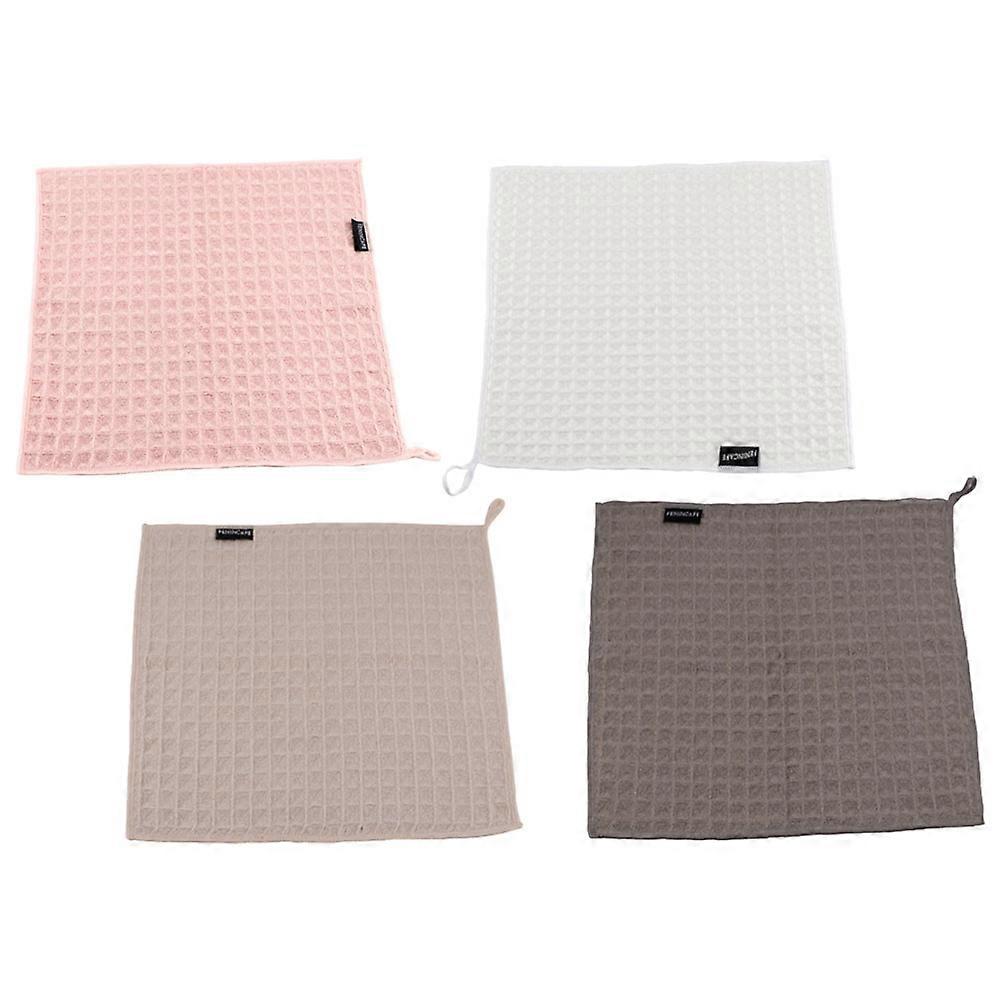 4pcs Soft Absorbent Countertop Duster Cloths for Kitchen Cleaning – Dishcloths Compatible with Dishes, Coffee Machines & Surfaces