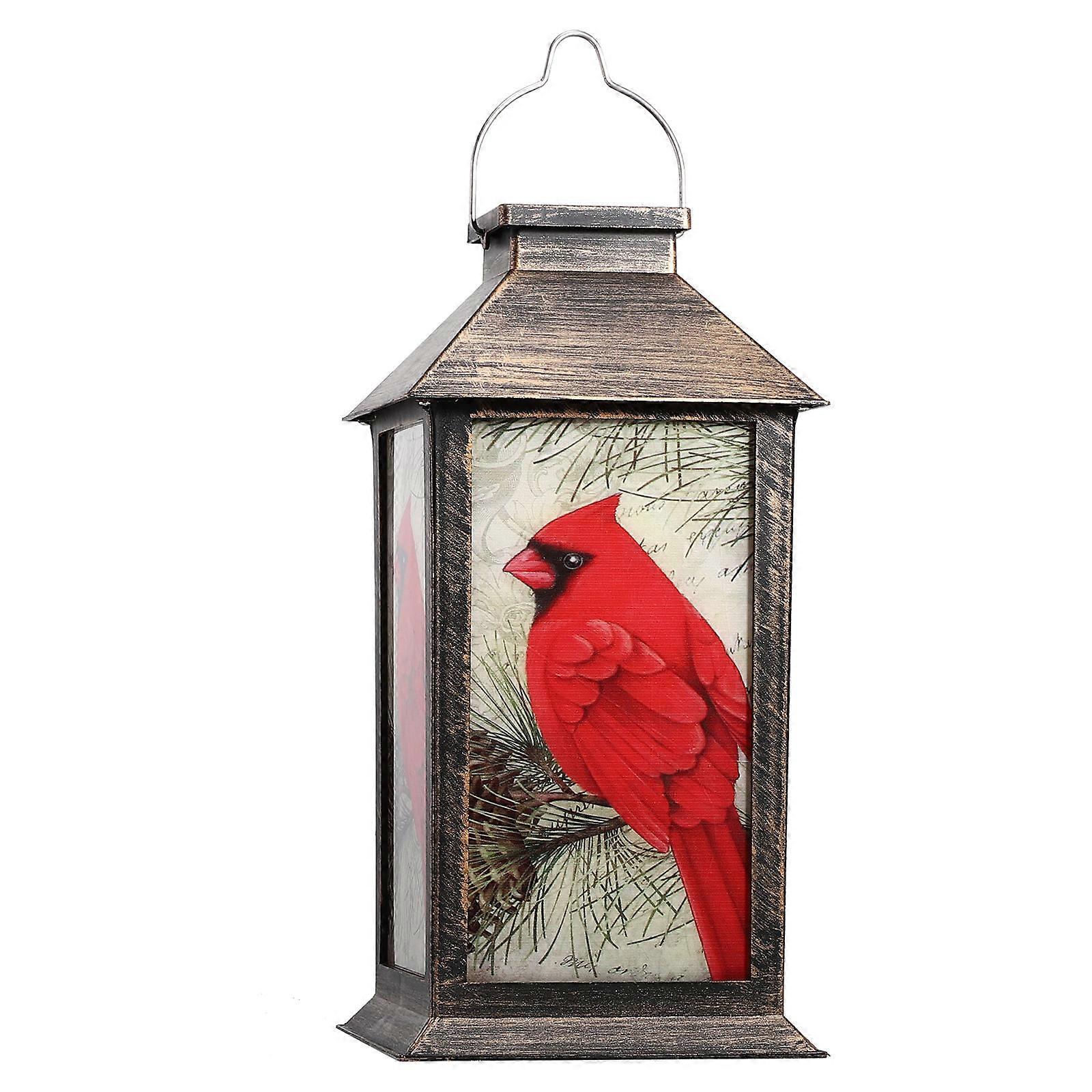 Courtyard Solar Light Retro Style Red Bird Wind Lamp For Yard And Balcony 1Pc