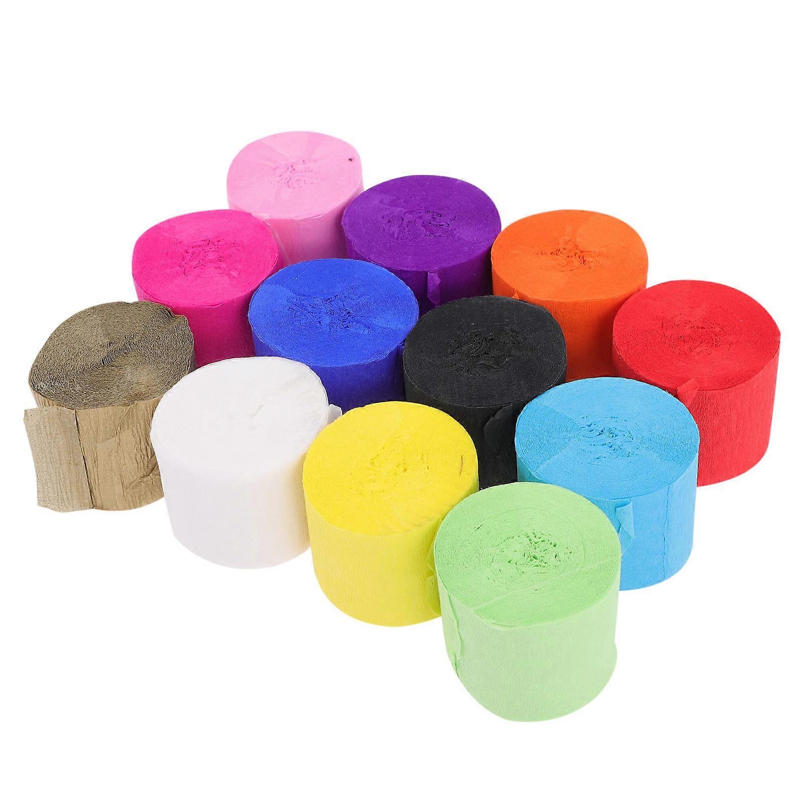 13 Rolls Crepe Paper Streamers for Party Decorations, Birthday, Wedding, and Craft Wrapping