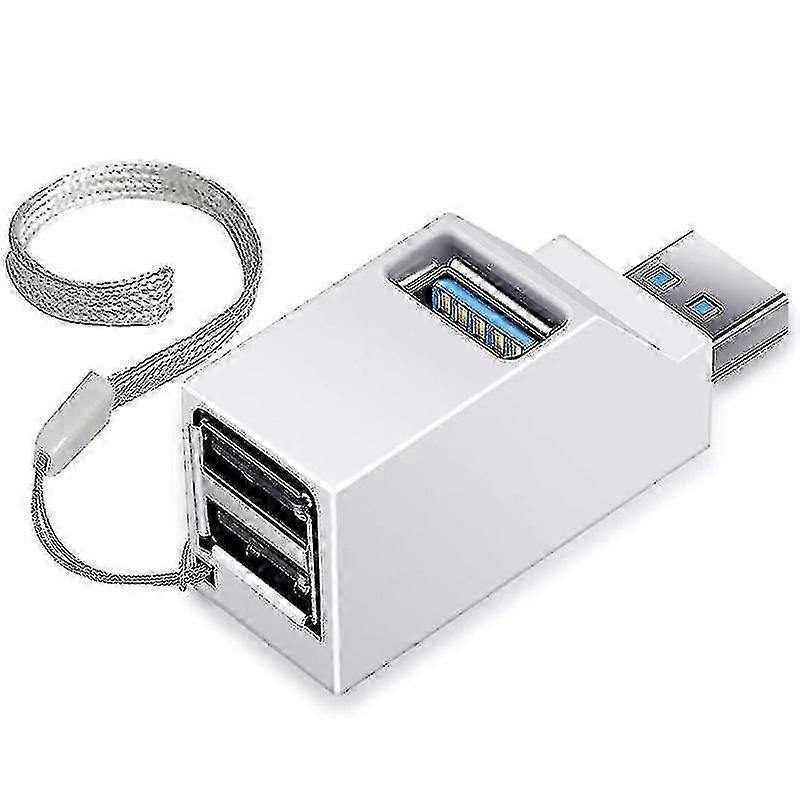 Mini 3-port Usb 3.0 Hub High-speed Data Transfer Splitter And Adapter For Pc Laptops And Desktops ft