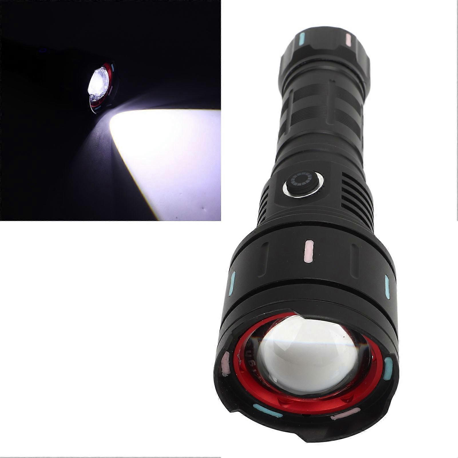 LED Flashlight Super Bright 10000lm Waterproof Rechargeable Zoomable Powerful Handheld Torch for Camping Emergency 