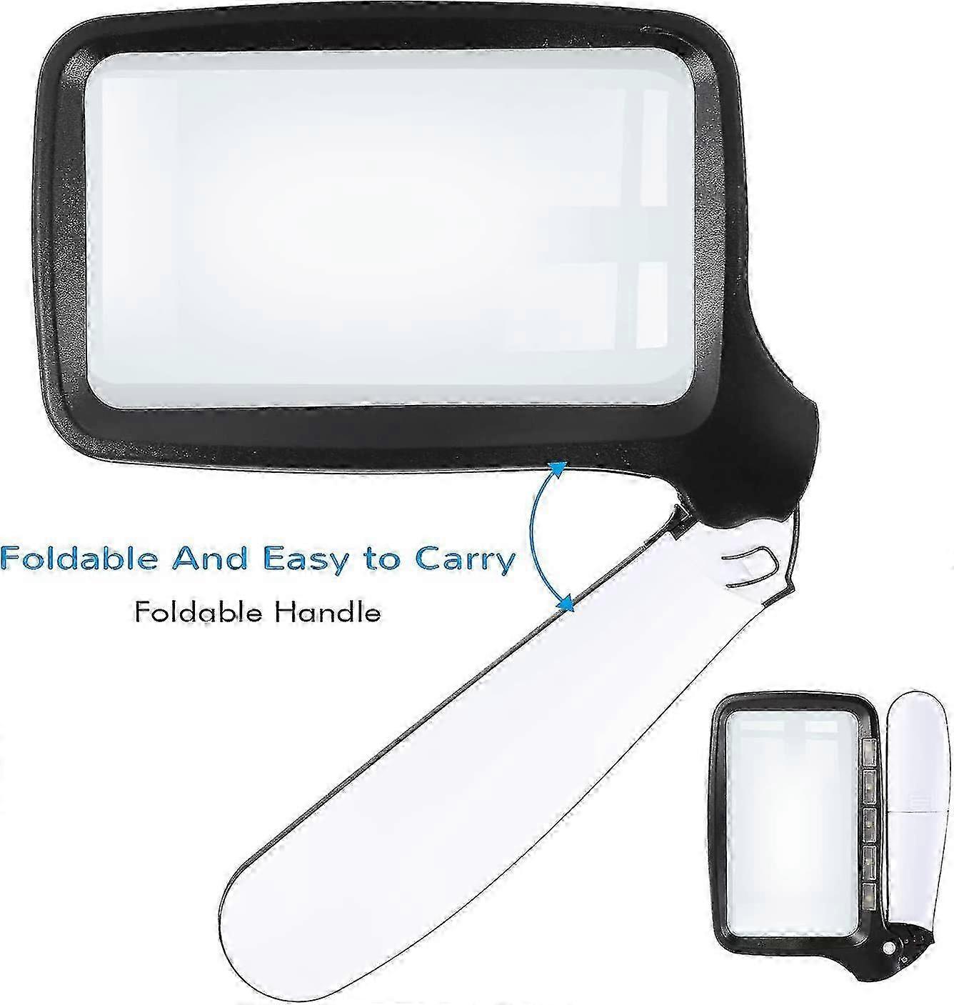 Handlupe mit Faltdesign, Heilwiy 2x Lupe mit 5 dimmbaren LED Geschenk