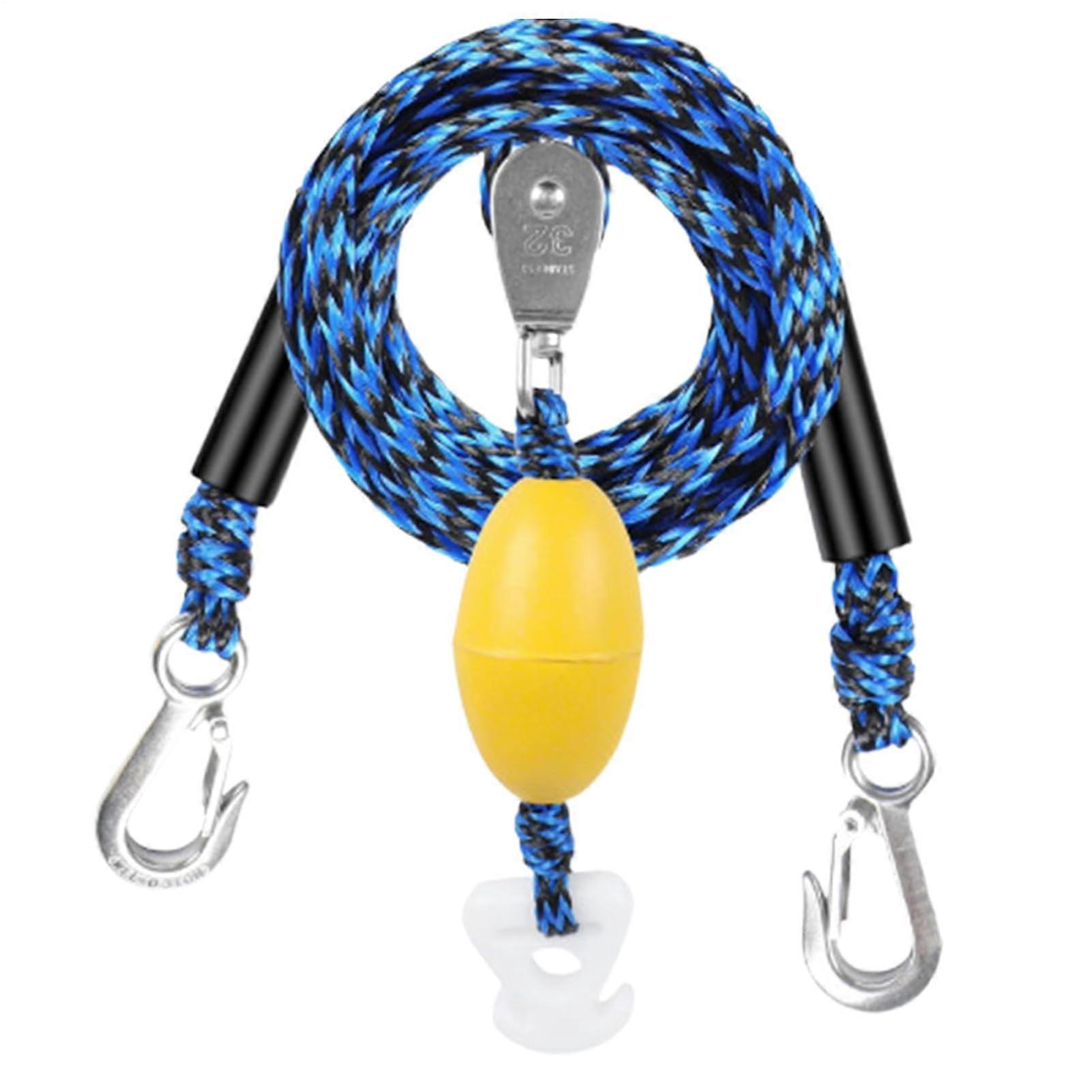 Boat Tow Rope, 4 Riders Capacity, Quick Connector Strap, Blue