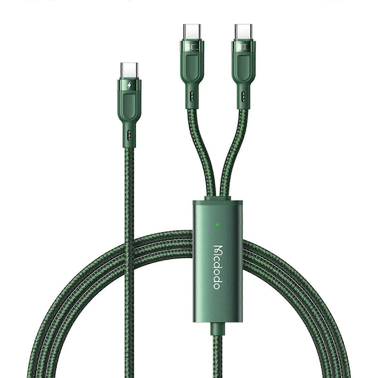 100W USB C to Multi Charging Cable,2 in 1 USB C to USB C Cord PD Braided Charger