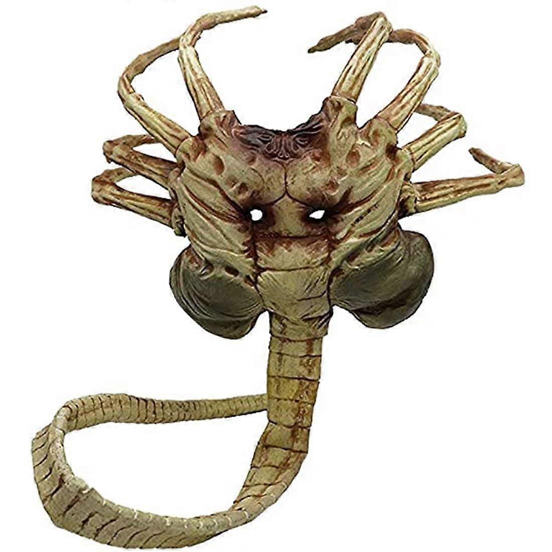 قناع Facehugger الغريبة Xenomorph الوجه معانقين هالوين قناع تأثيري مخيف قناع الوجه اللاتكس قناع هالوين زي الدعائم للبالغين