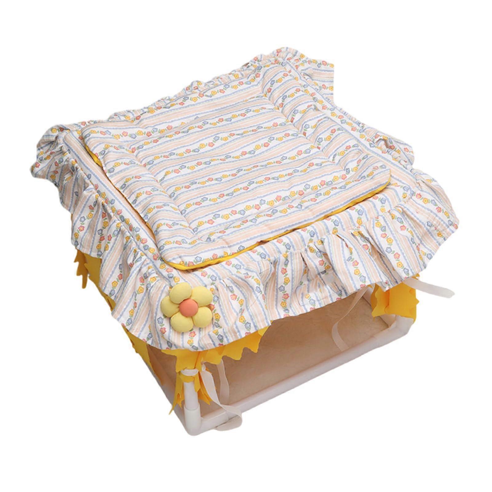 Cavia Porcellus Tunnel House with Floral Pattern, Washable Small Hiding Places for Hamsters, Cozy and Comfortable Design