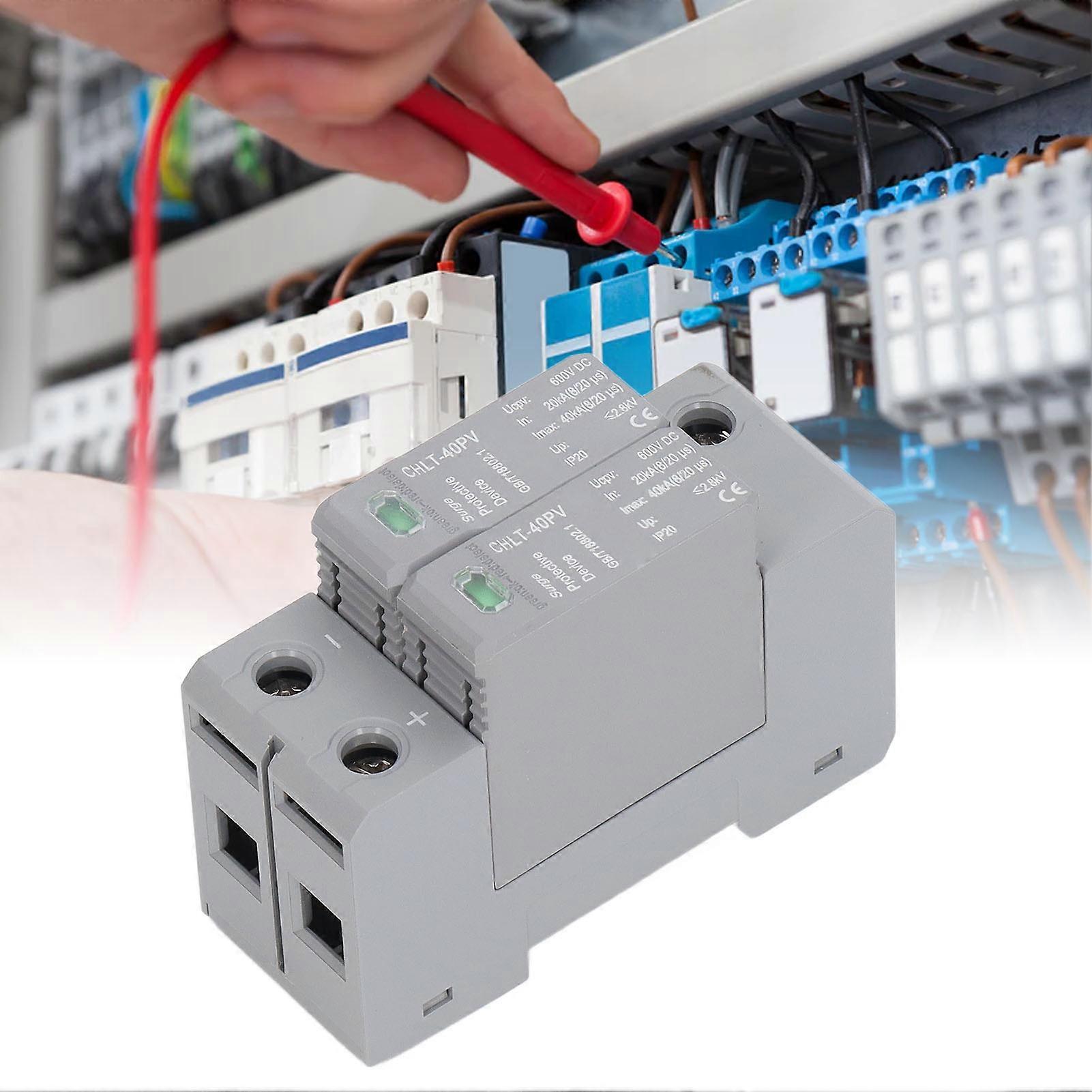 2P Photovoltaic Surge Protective Device High Accuracy Stable Performance Surge Arrester Device DC600V