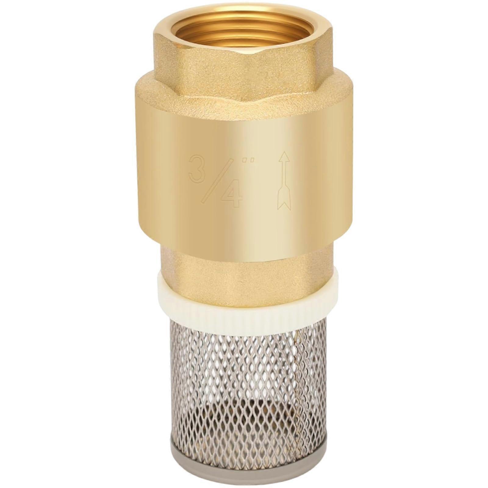 Messing test valves with mesh screen filter 3/4 inch internal thread foot valve