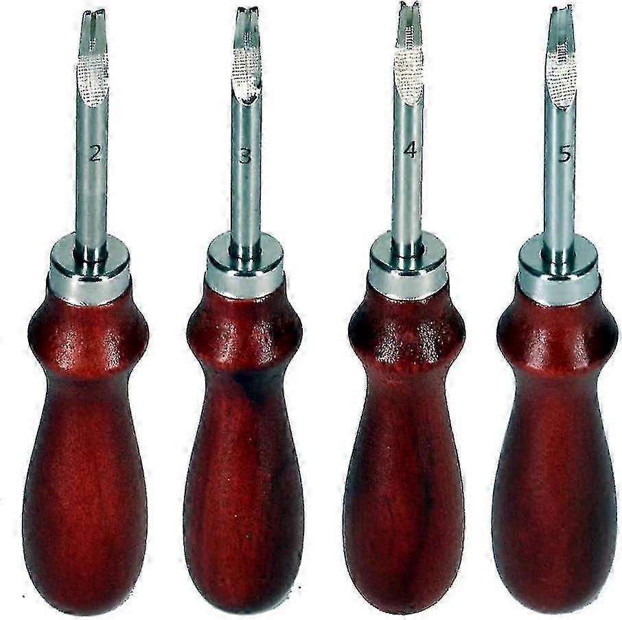 4 Pieces Edge Skiving Tools for Leather Beveling and Cutting for DIY (1.5 Mm, 1.2 Mm, 1.0 Mm, 0.8 Mm)