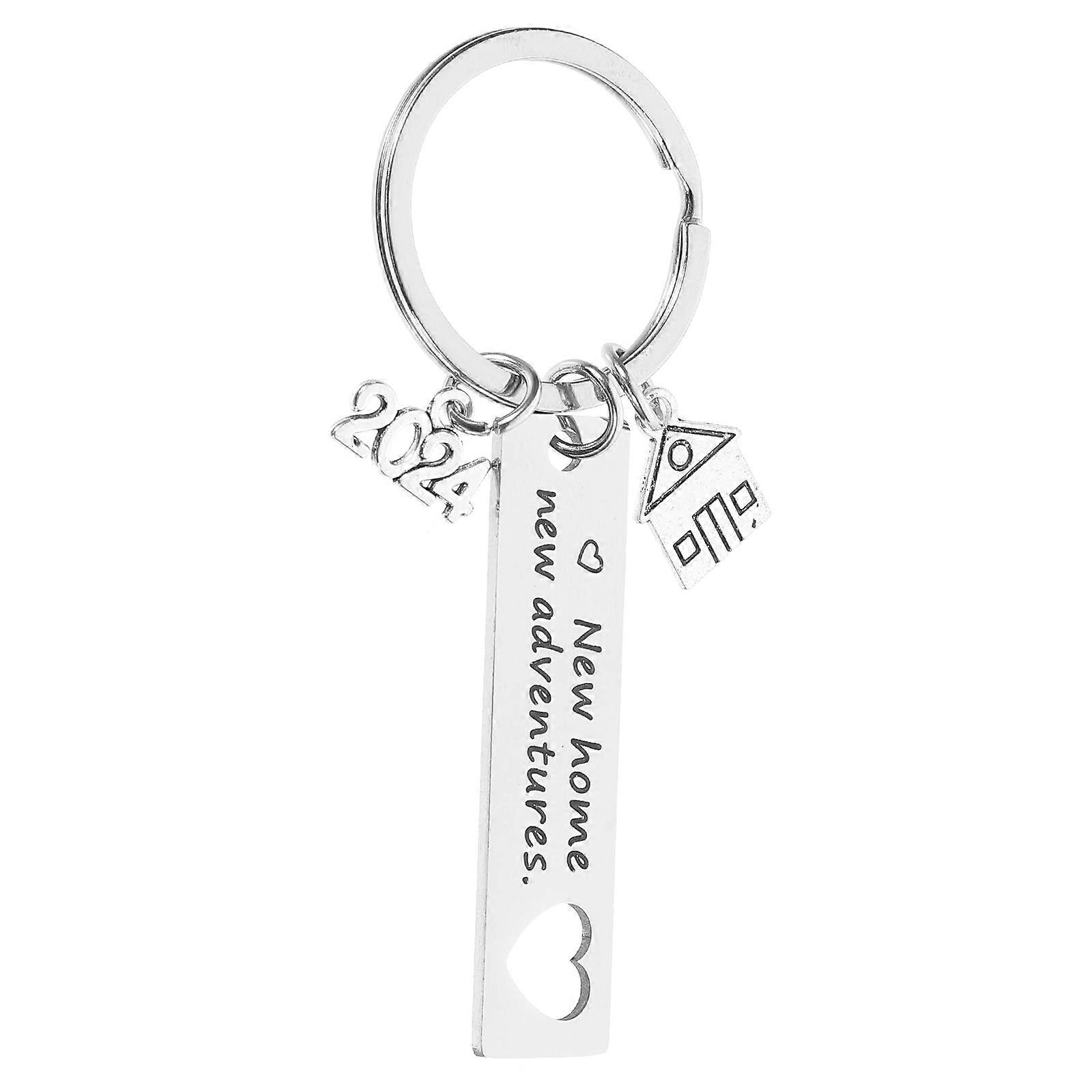 Pendant Keychain Our First Home Engraved English Sentences For Colleagues 1Set