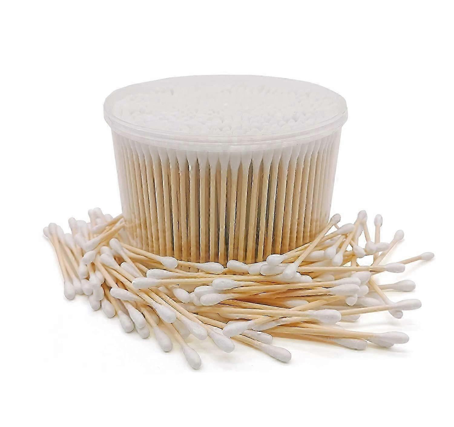 1000PCS Hisopos de algodón de bambú biodegradables - Cogollos de madera ecológicos