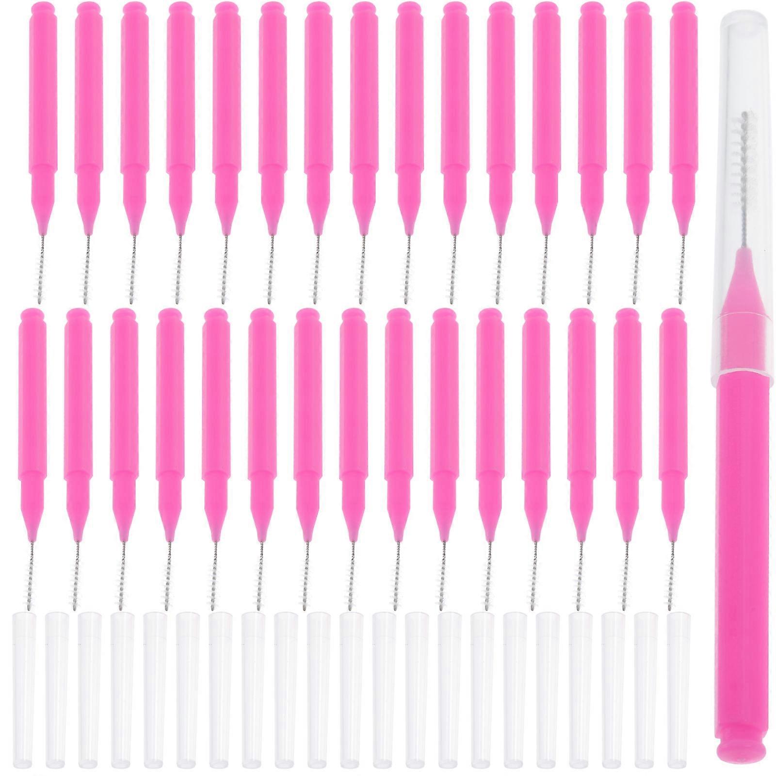 Eyelash Brushes Eyebrow Plastic Lamination Brush Applicator Home Use Rosy 5.6x0.4x0.4cm Makeup Application 100Pcs
