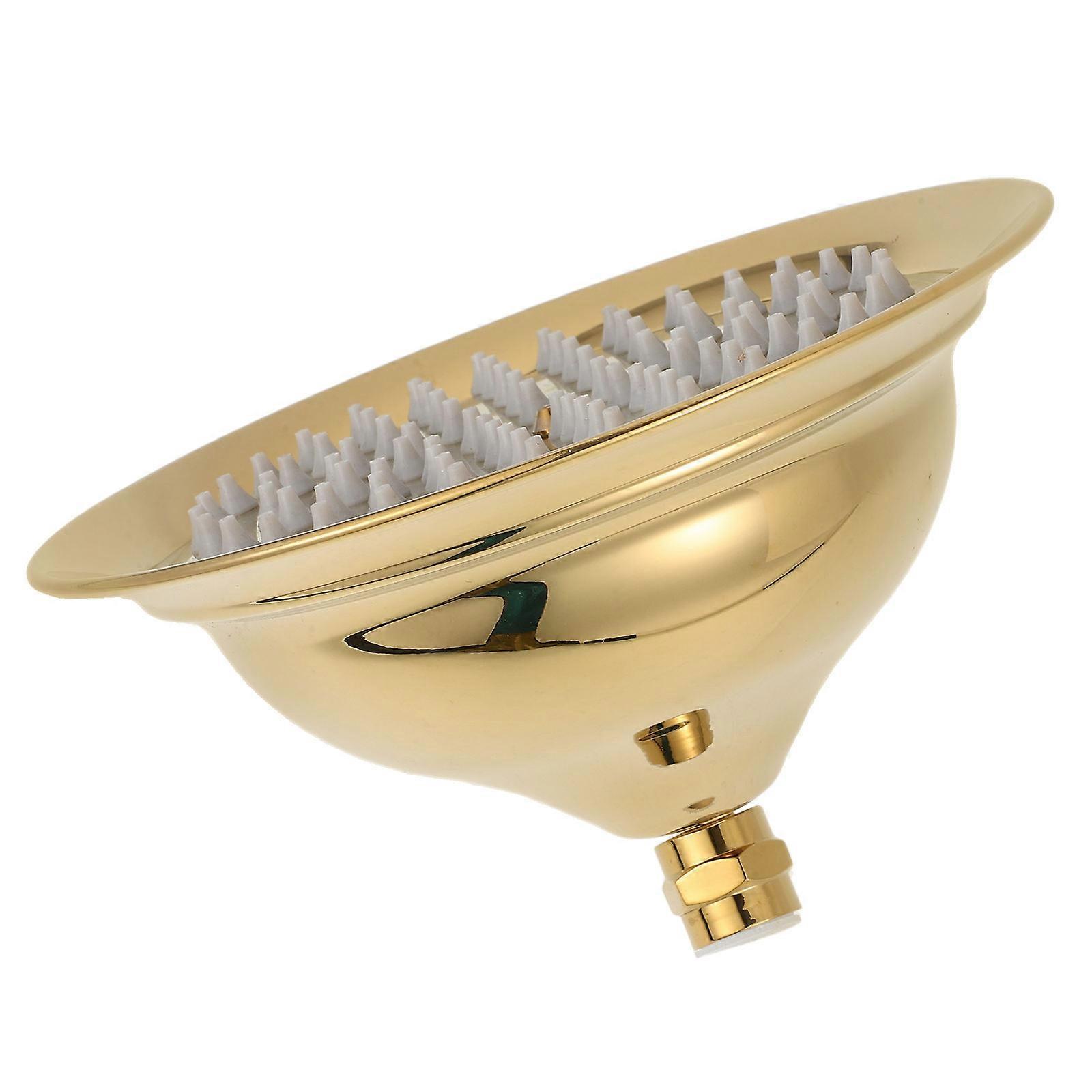 Golden Titanium Fixed Shower Head for Daily Use High Pressure Bathroom Spray 4 inch
